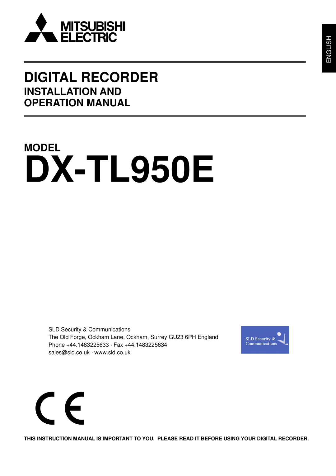 Mitsubishi Electronics DX-TL950E operation manual 