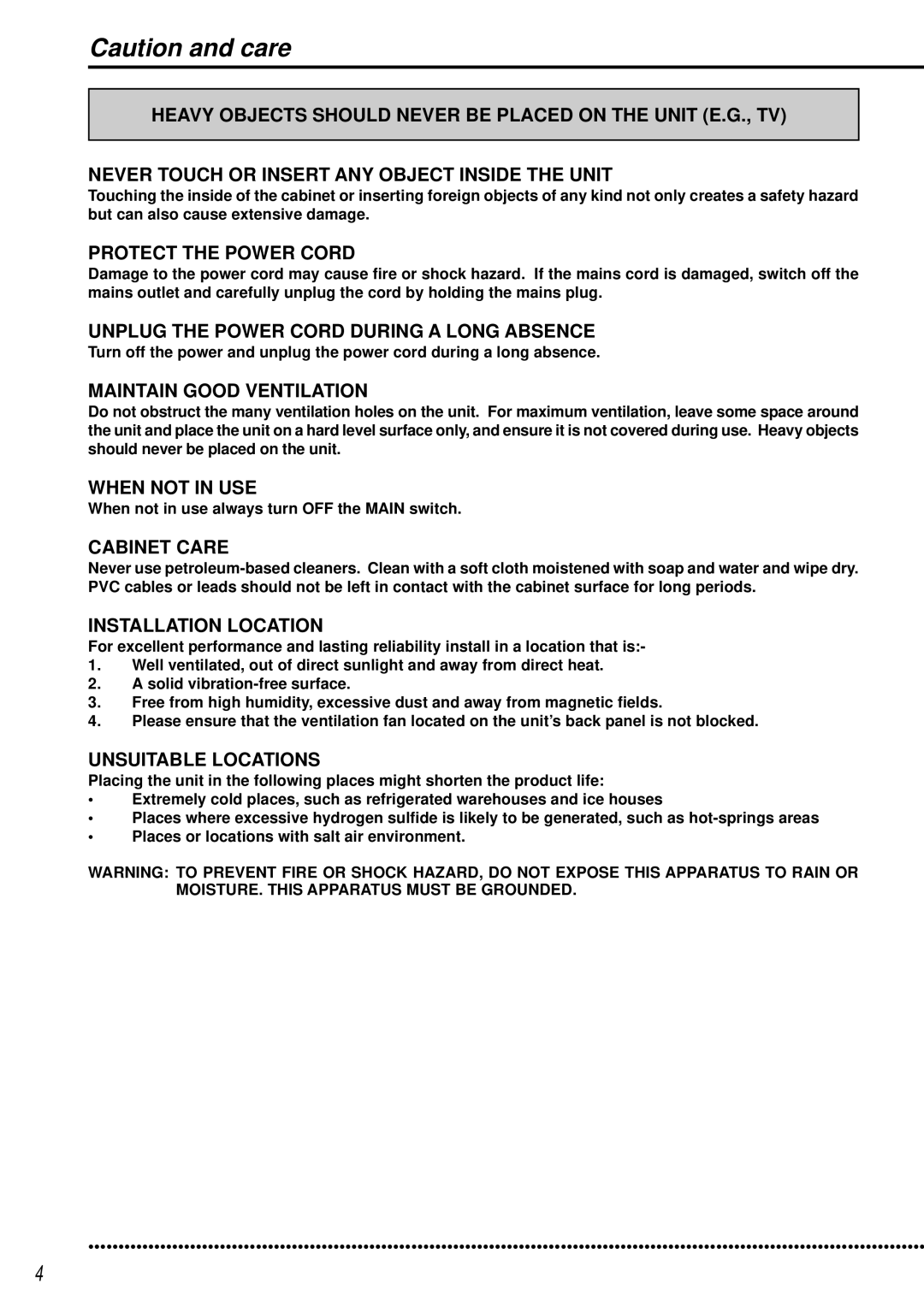 Mitsubishi Electronics DX-TL950E operation manual Protect the Power Cord, When not in use always turn OFF the Main switch 