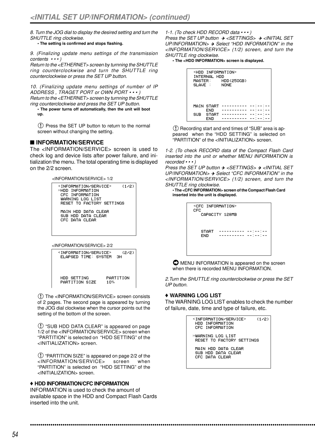 Mitsubishi Electronics DX-TL950E operation manual Information/Service, INFORMATION/SERVICE 1/2, INFORMATION/SERVICE 2/2 