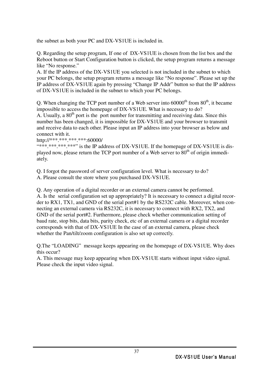 Mitsubishi Electronics user manual DX-VS1UE User’s Manual 