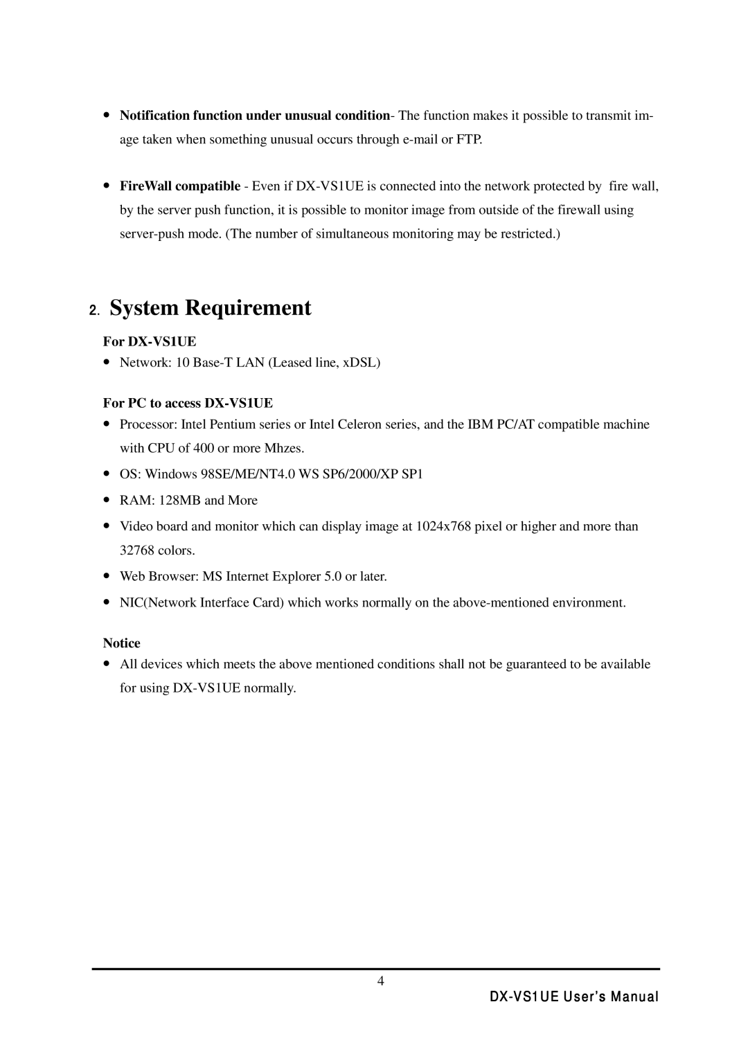 Mitsubishi Electronics user manual For DX-VS1UE, For PC to access DX-VS1UE 