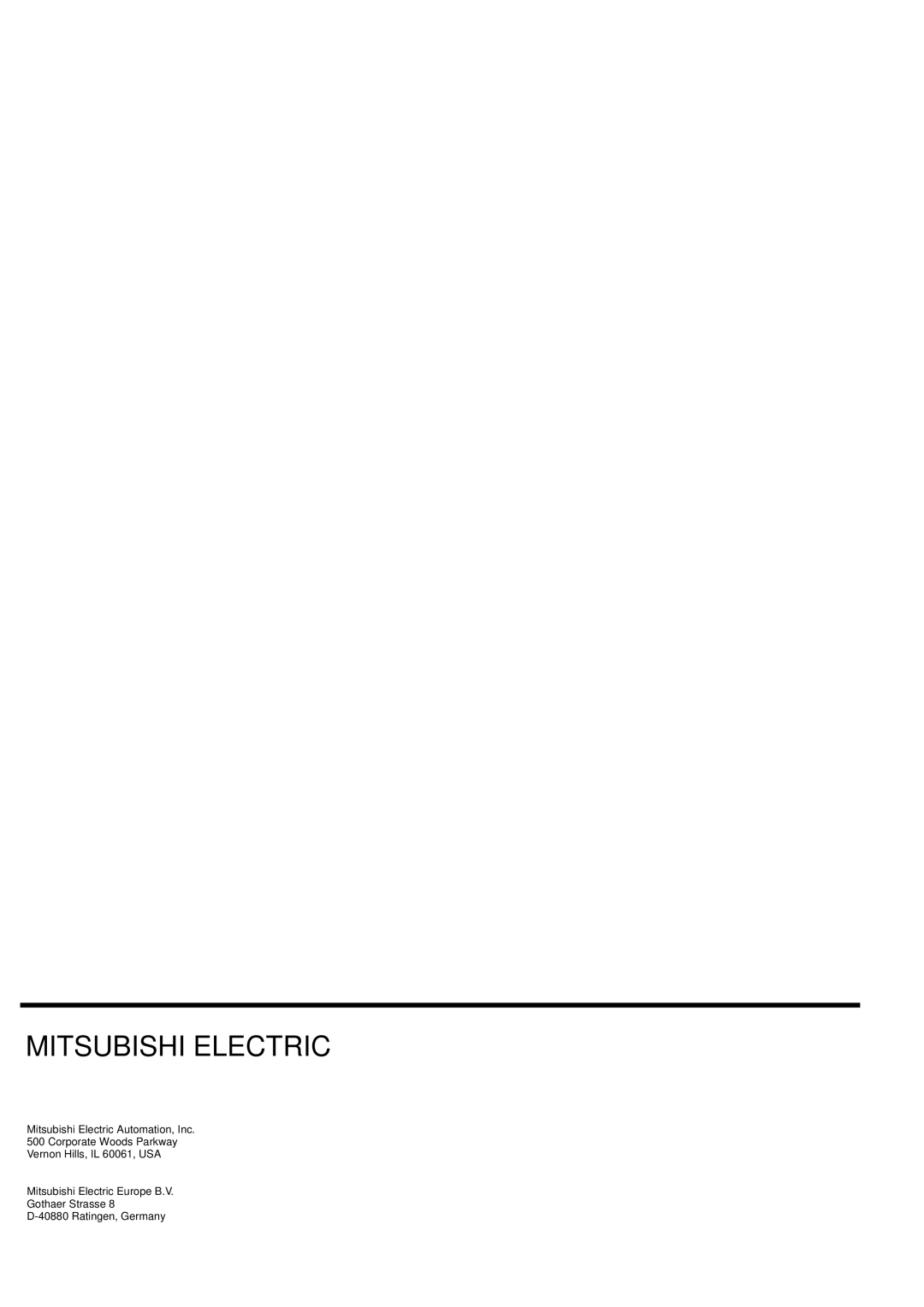 Mitsubishi Electronics E1032 installation manual Mitsubishi Electric 