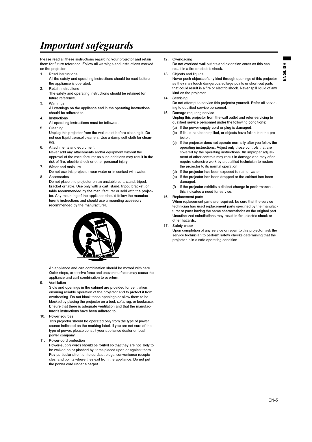 Mitsubishi Electronics EW270U user manual Important safeguards 