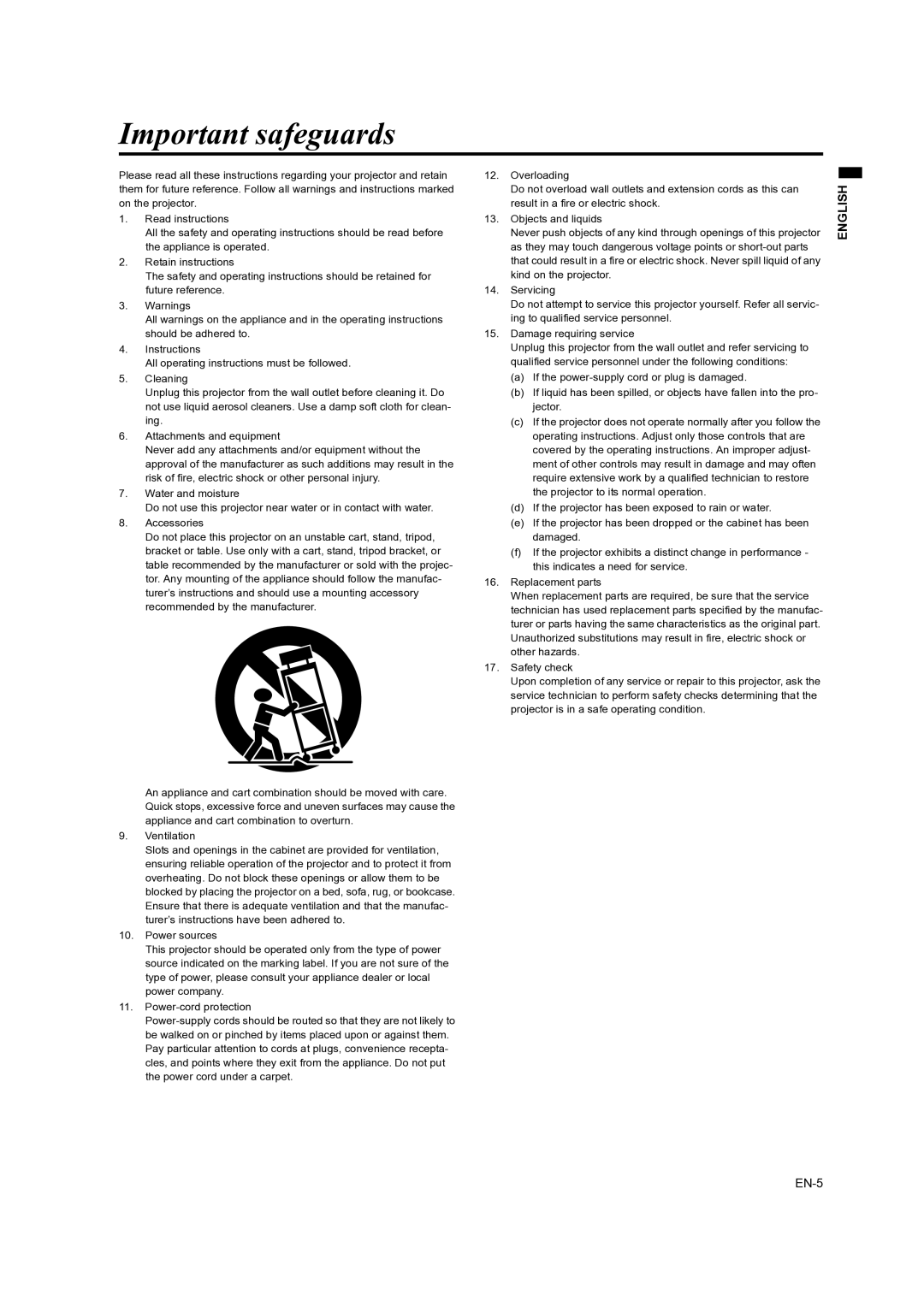 Mitsubishi Electronics ES200U, EX200U user manual Important safeguards 