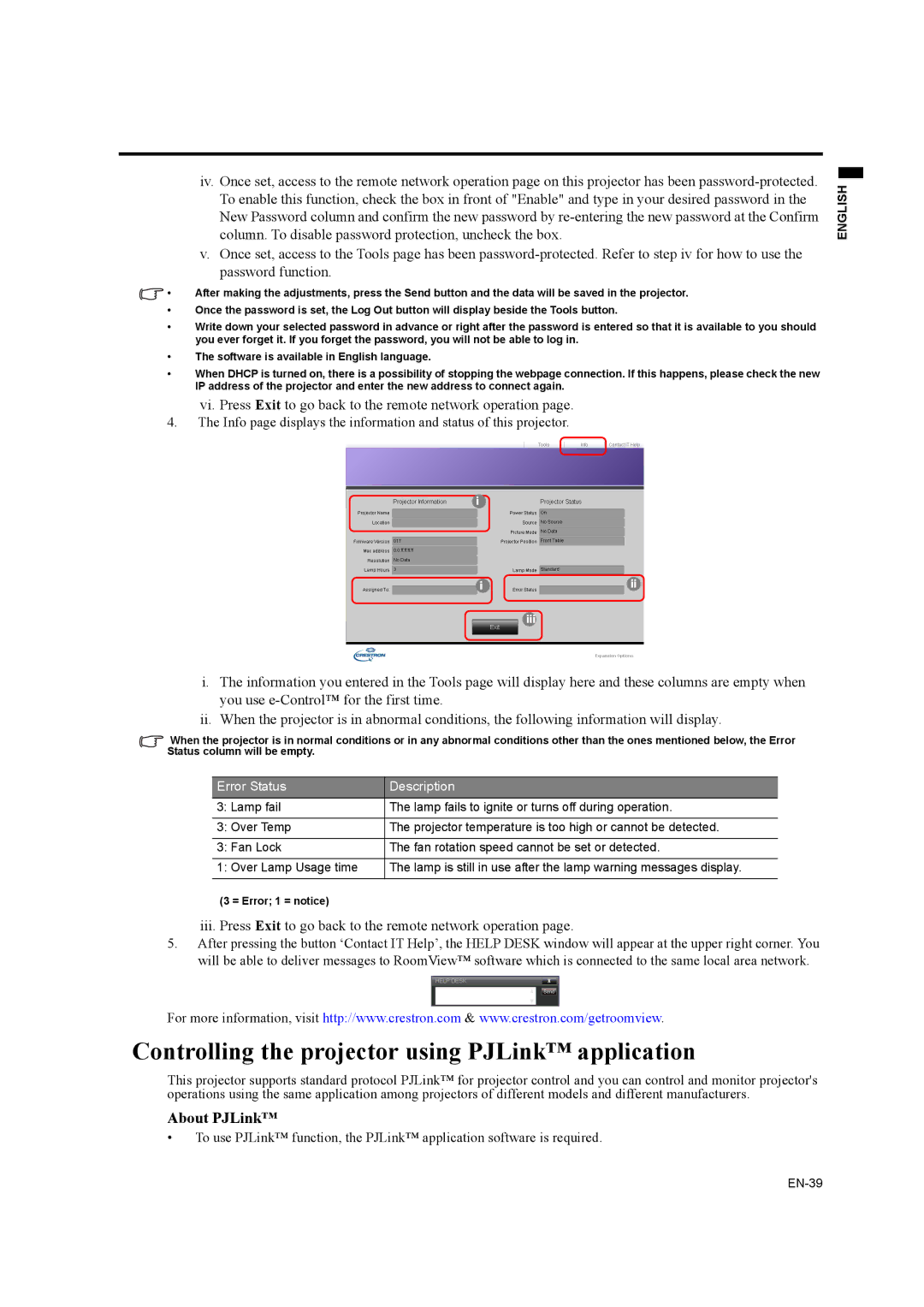 Mitsubishi Electronics EW330U, EX320U user manual Controlling the projector using PJLink application, About PJLink 