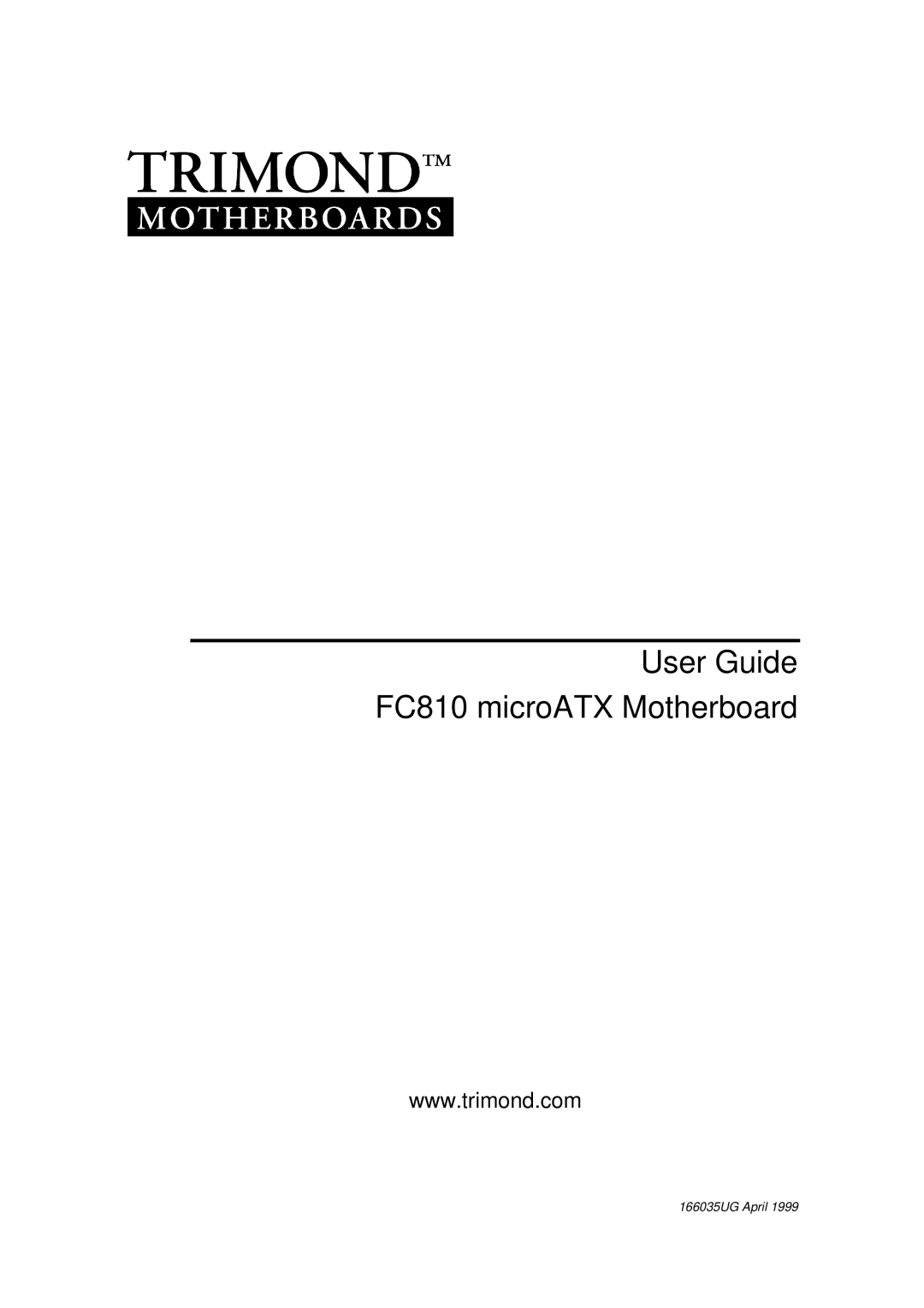 Mitsubishi Electronics manual User Guide FC810 microATX Motherboard 