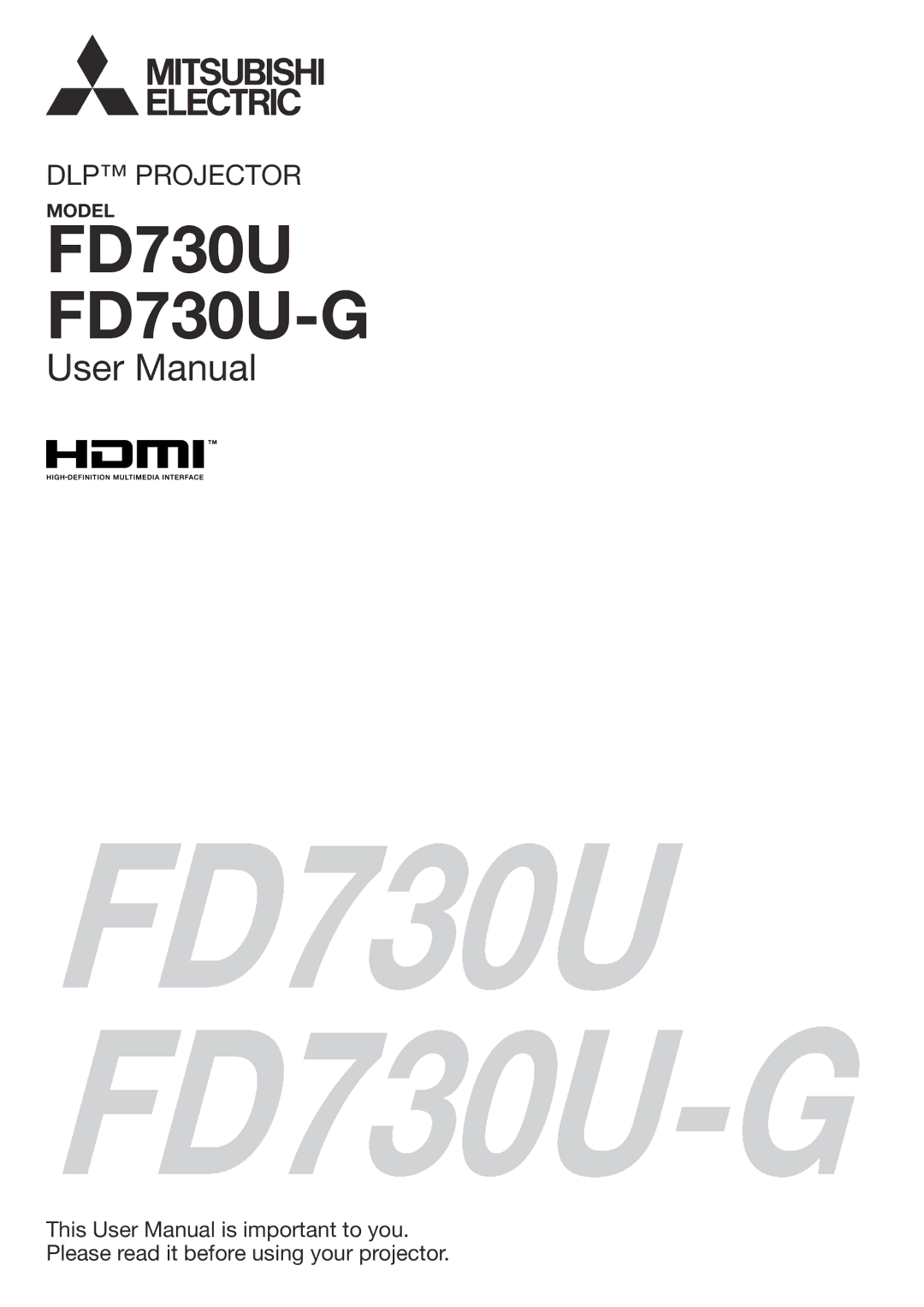 Mitsubishi Electronics user manual FD730U FD730U-G 