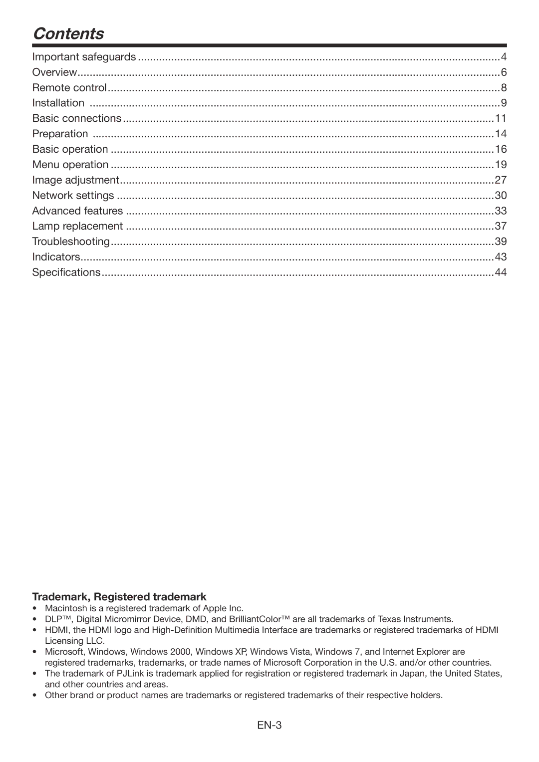 Mitsubishi Electronics FD730U-G user manual Contents 