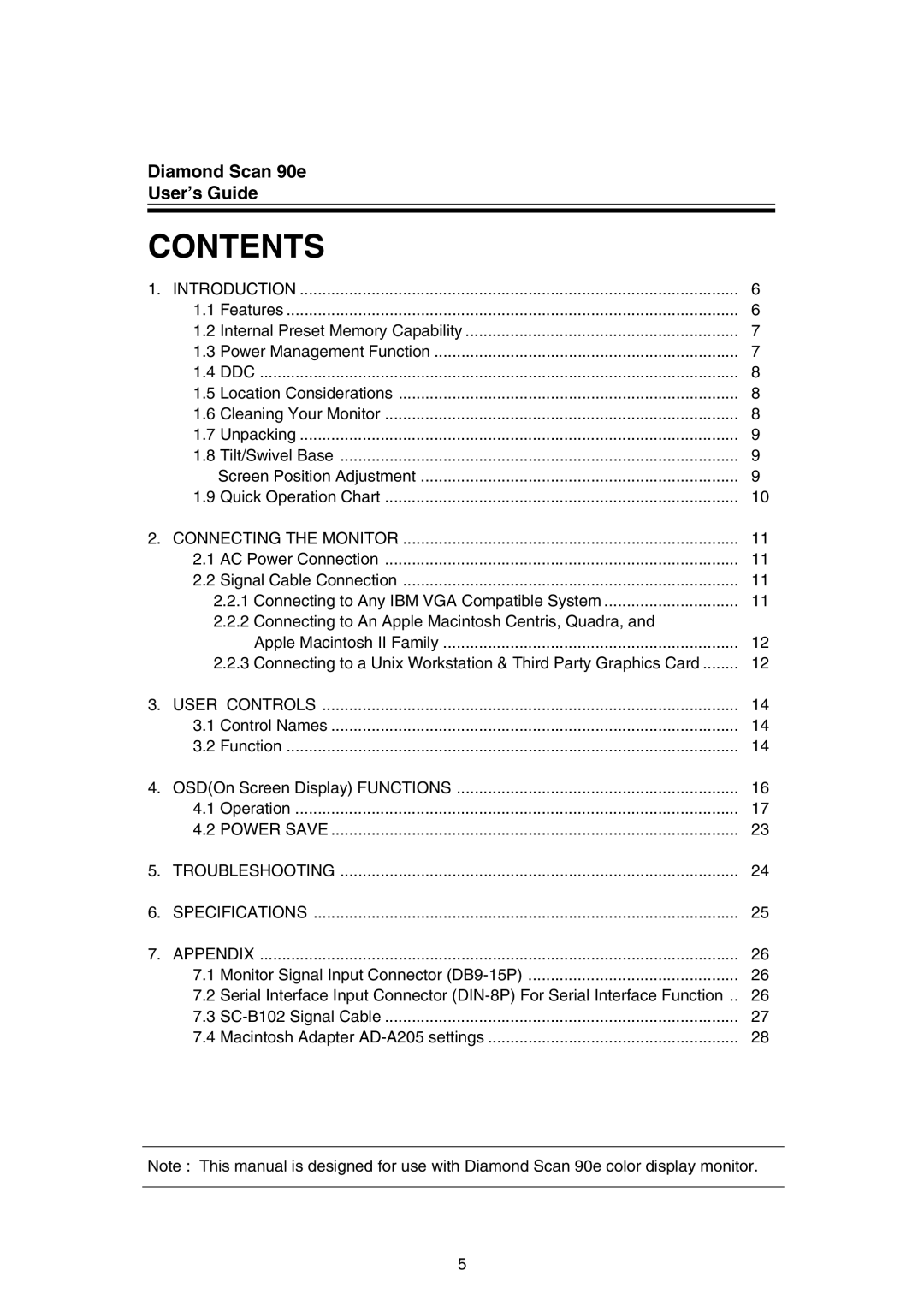 Mitsubishi Electronics FFT9905SKJHFW manual Contents 