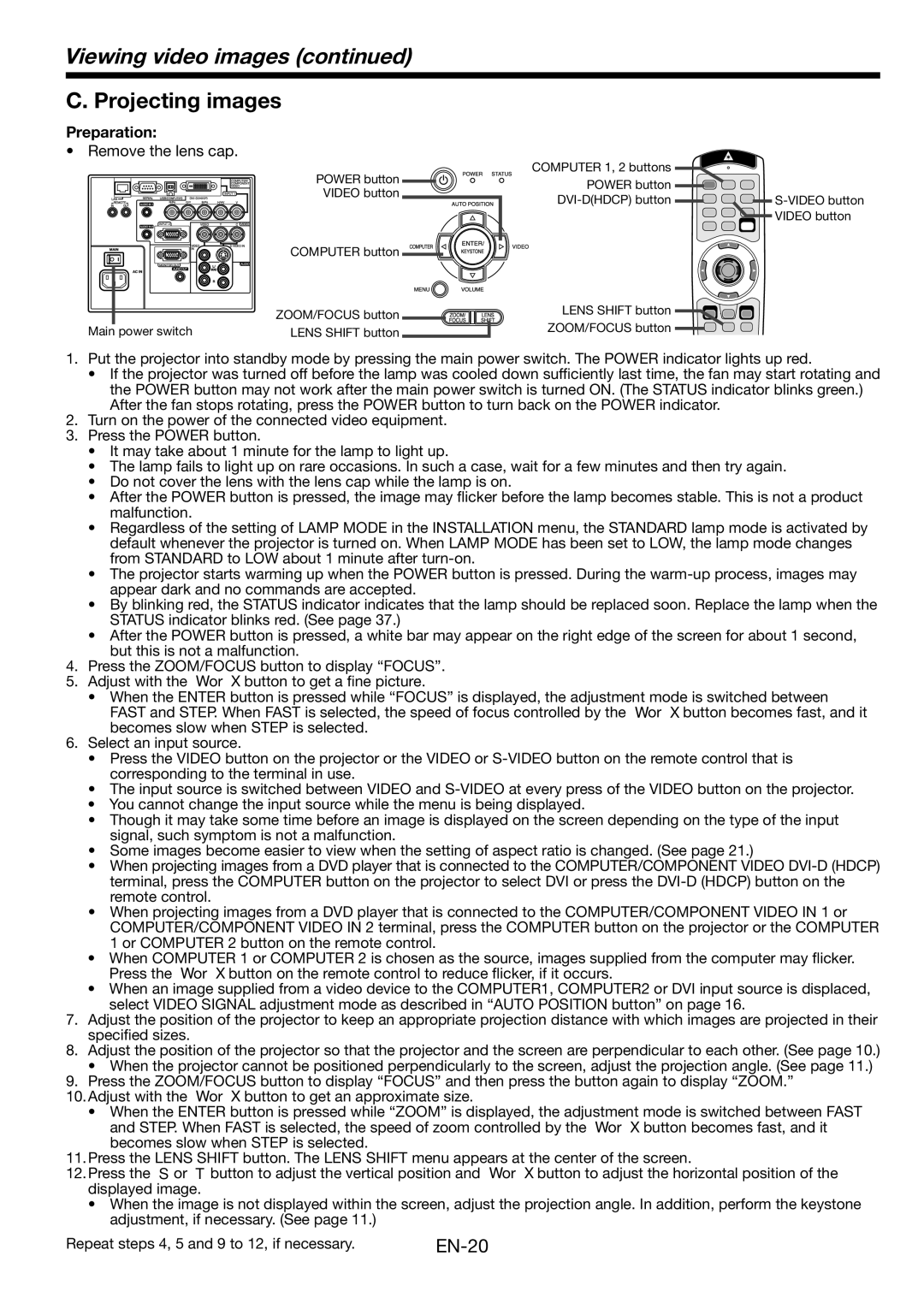 Mitsubishi Electronics FL6900U user manual EN-20 