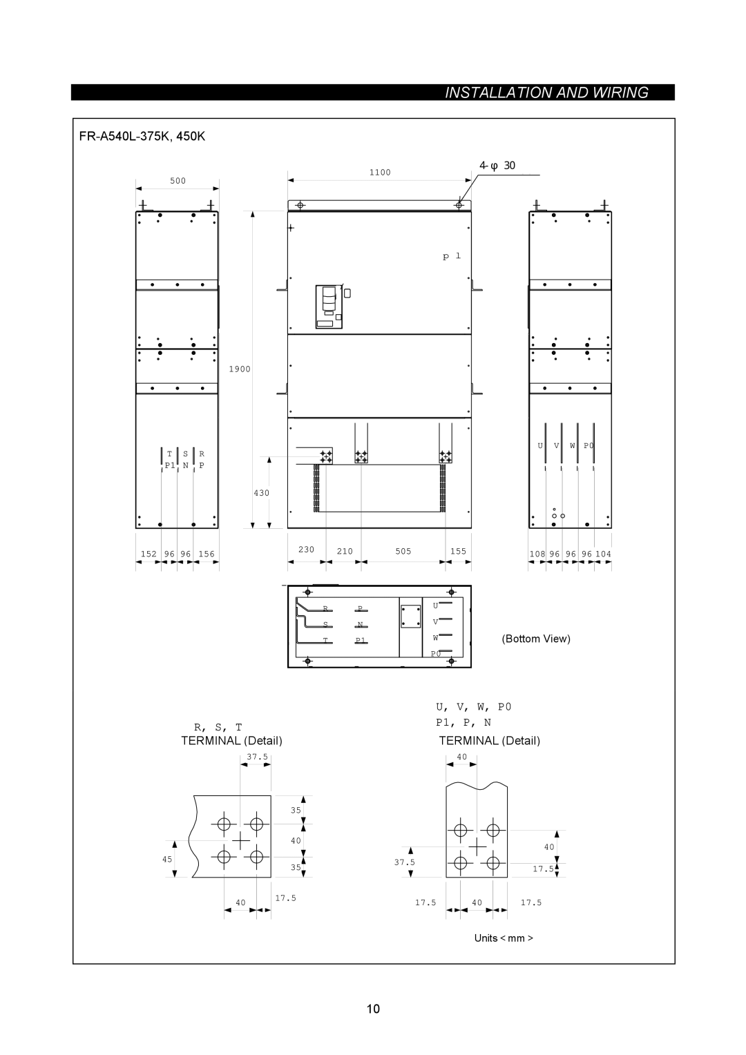 Mitsubishi Electronics FR-A500L instruction manual P1, P, N 