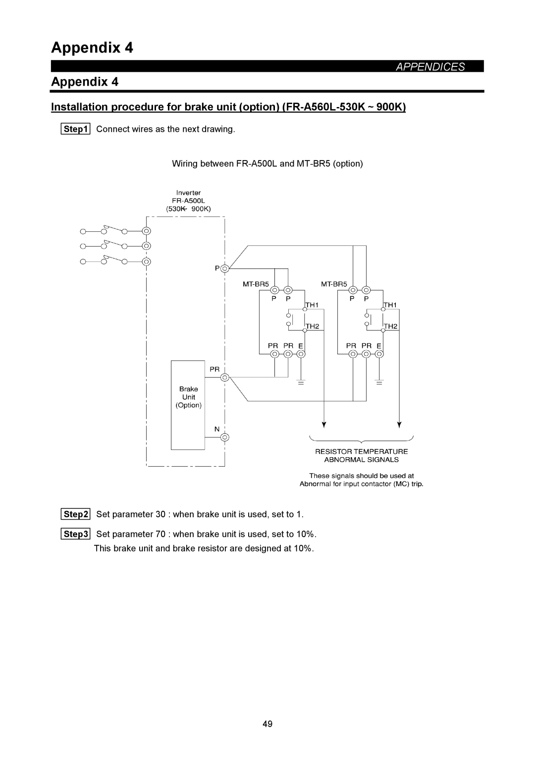 Mitsubishi Electronics FR-A500L instruction manual Appendix 