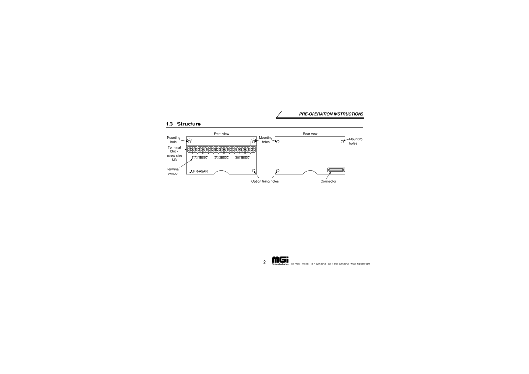 Mitsubishi Electronics FR-A5AR instruction manual Structure 