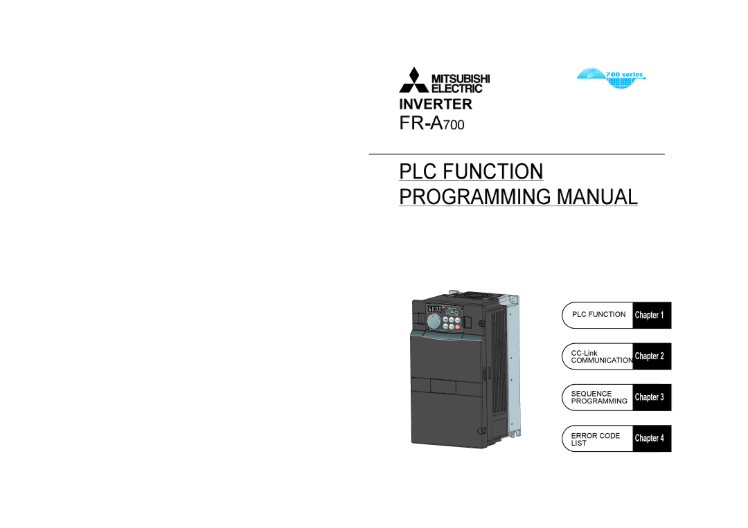 Mitsubishi Electronics 700 Series specifications PLC Function, Communication Sequence Programming, Error Code List 