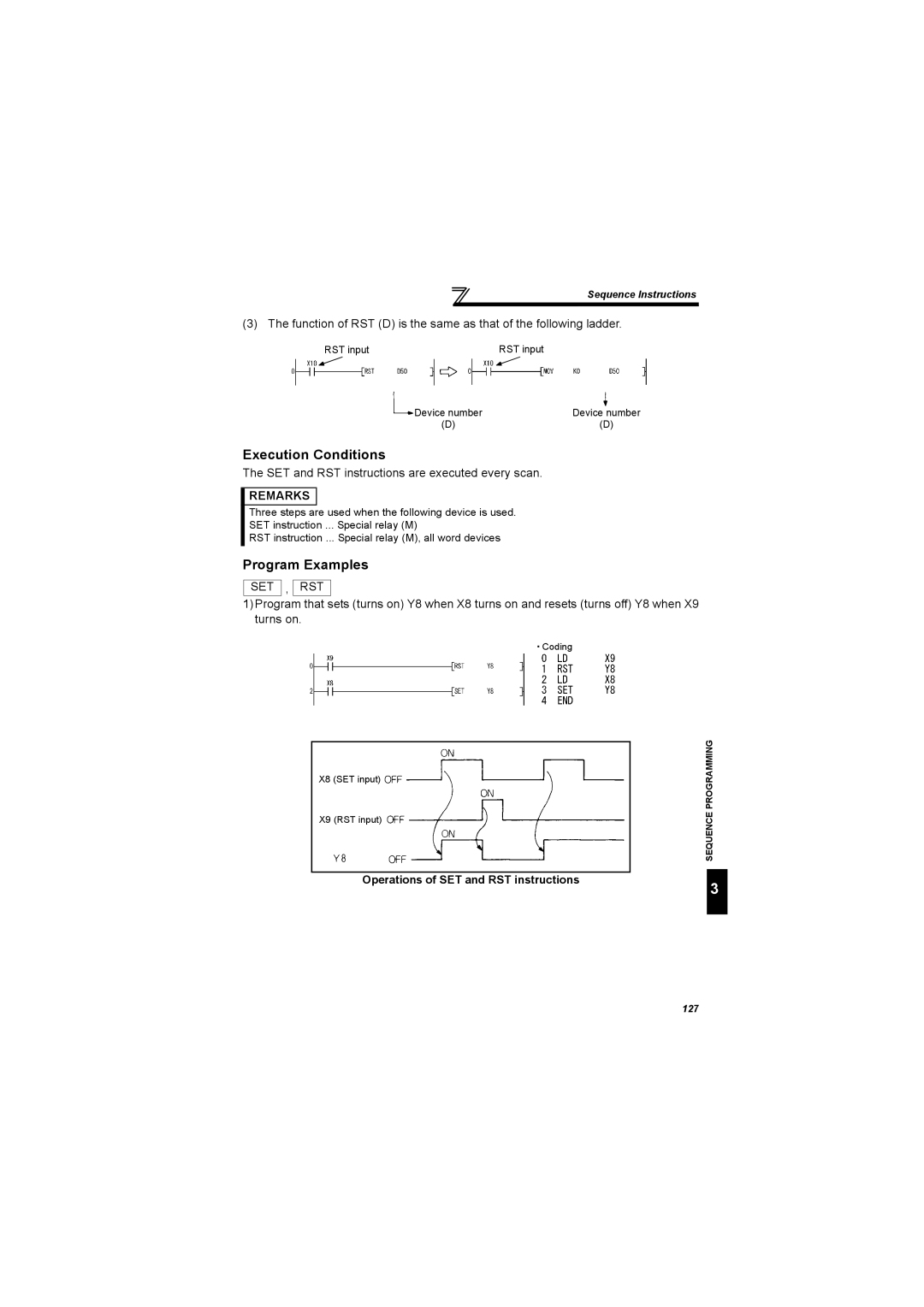 Mitsubishi Electronics FR-A700, 700 Series specifications SET and RST instructions are executed every scan, Set , Rst 