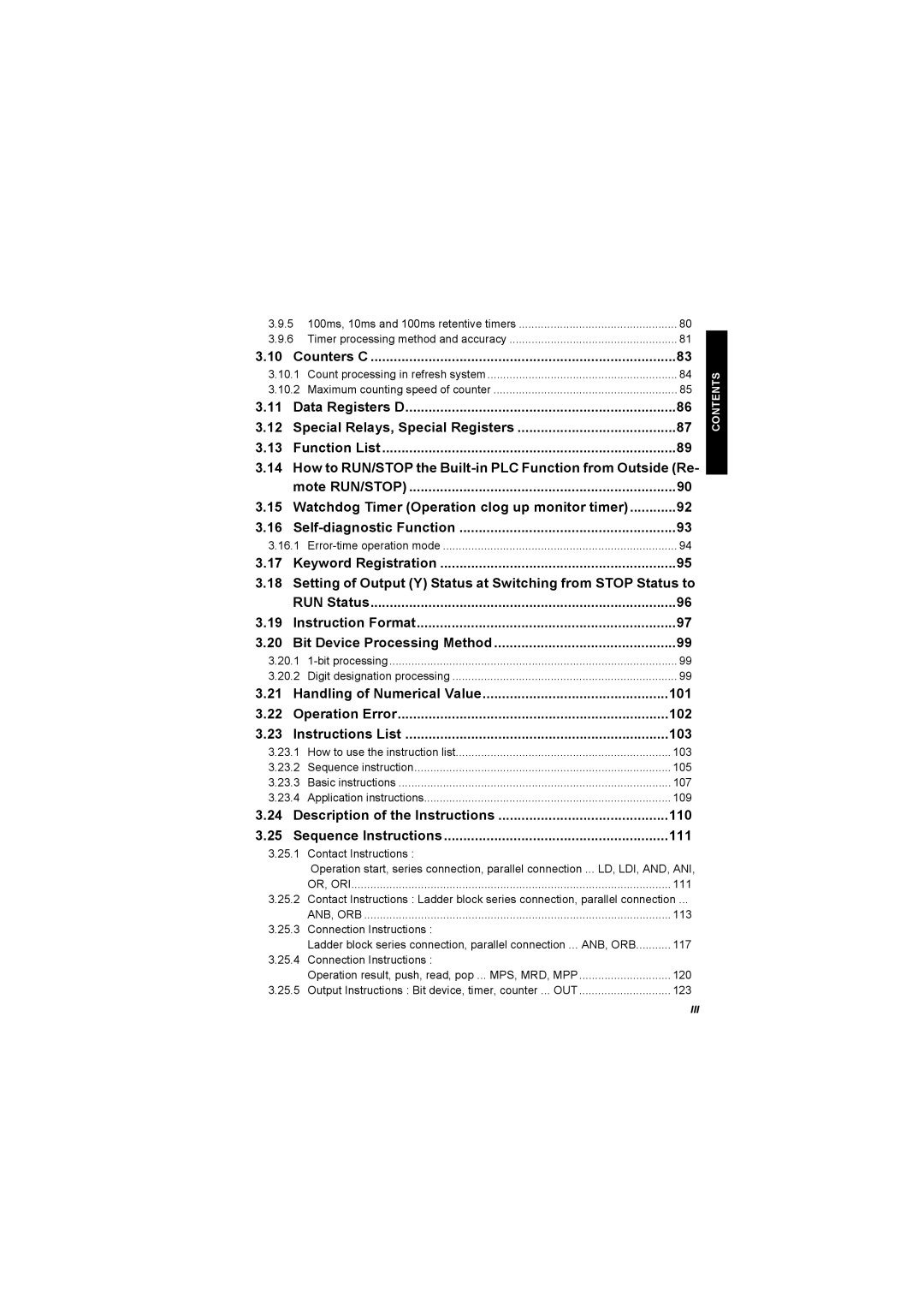 Mitsubishi Electronics FR-A700, 700 Series Counters C, Function List, Keyword Registration, Bit Device Processing Method 