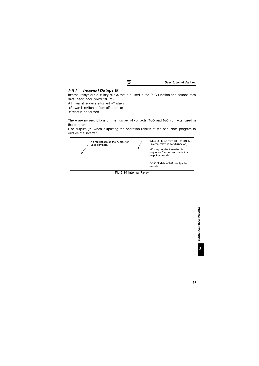 Mitsubishi Electronics FR-A700, 700 Series specifications Internal Relays M 