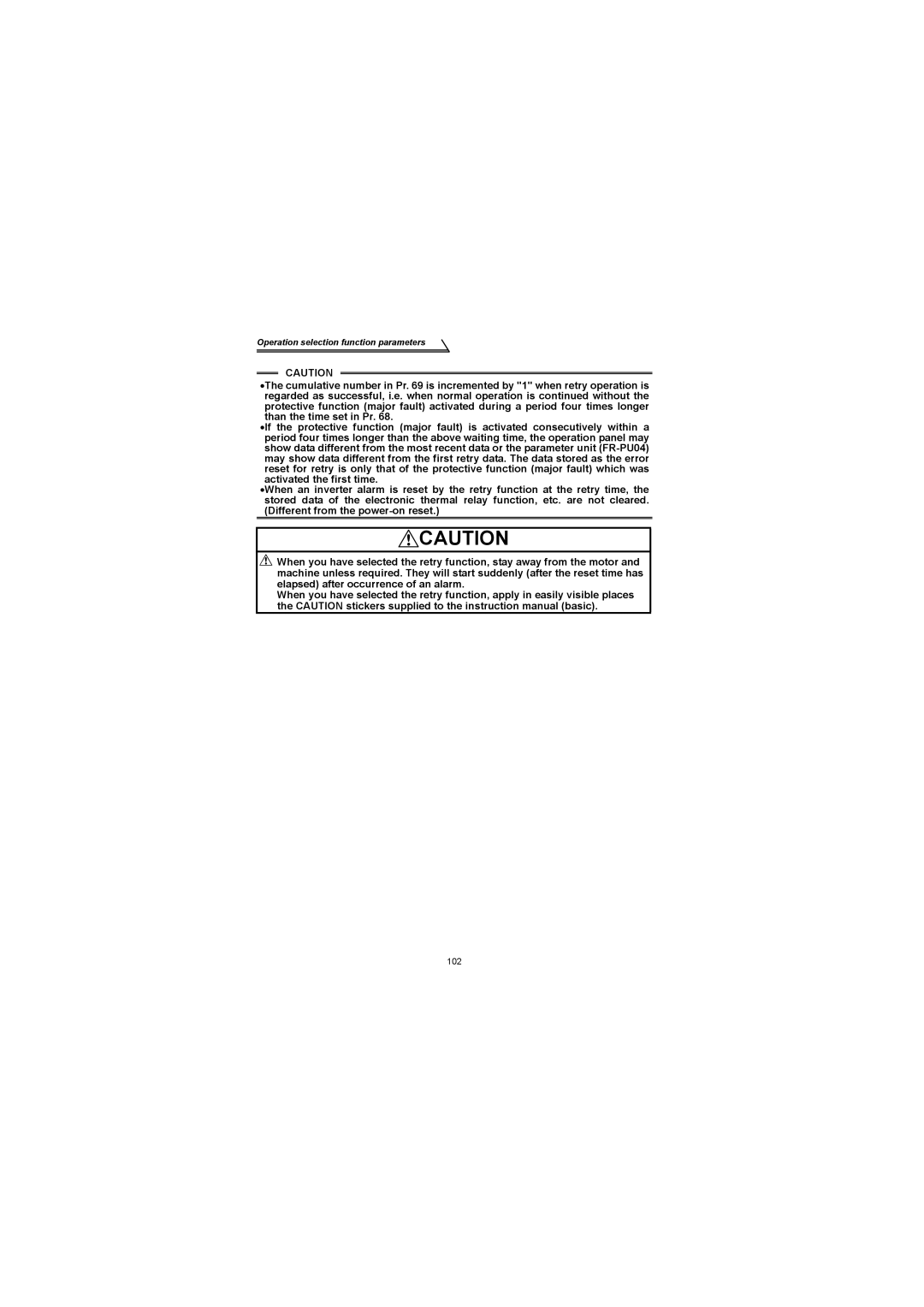 Mitsubishi Electronics FR-S500 instruction manual 102 