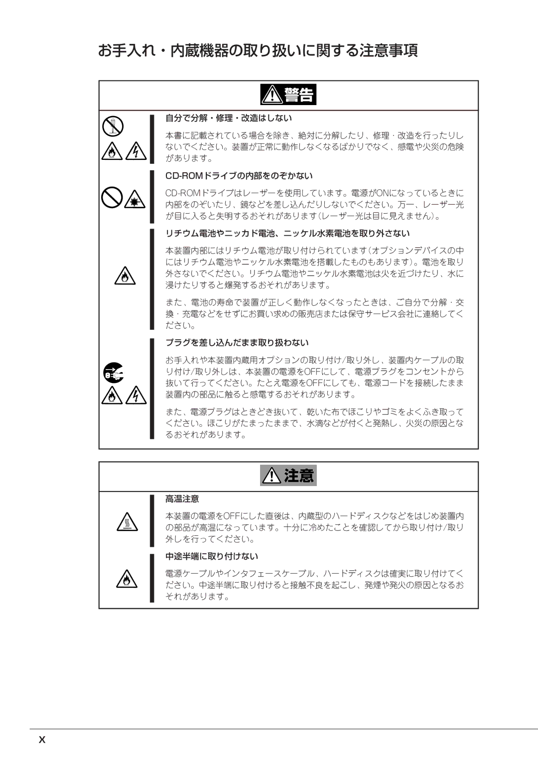 Mitsubishi Electronics FT8600  220Ra manual お手入れ・内蔵機器の取り扱いに関する注意事項 