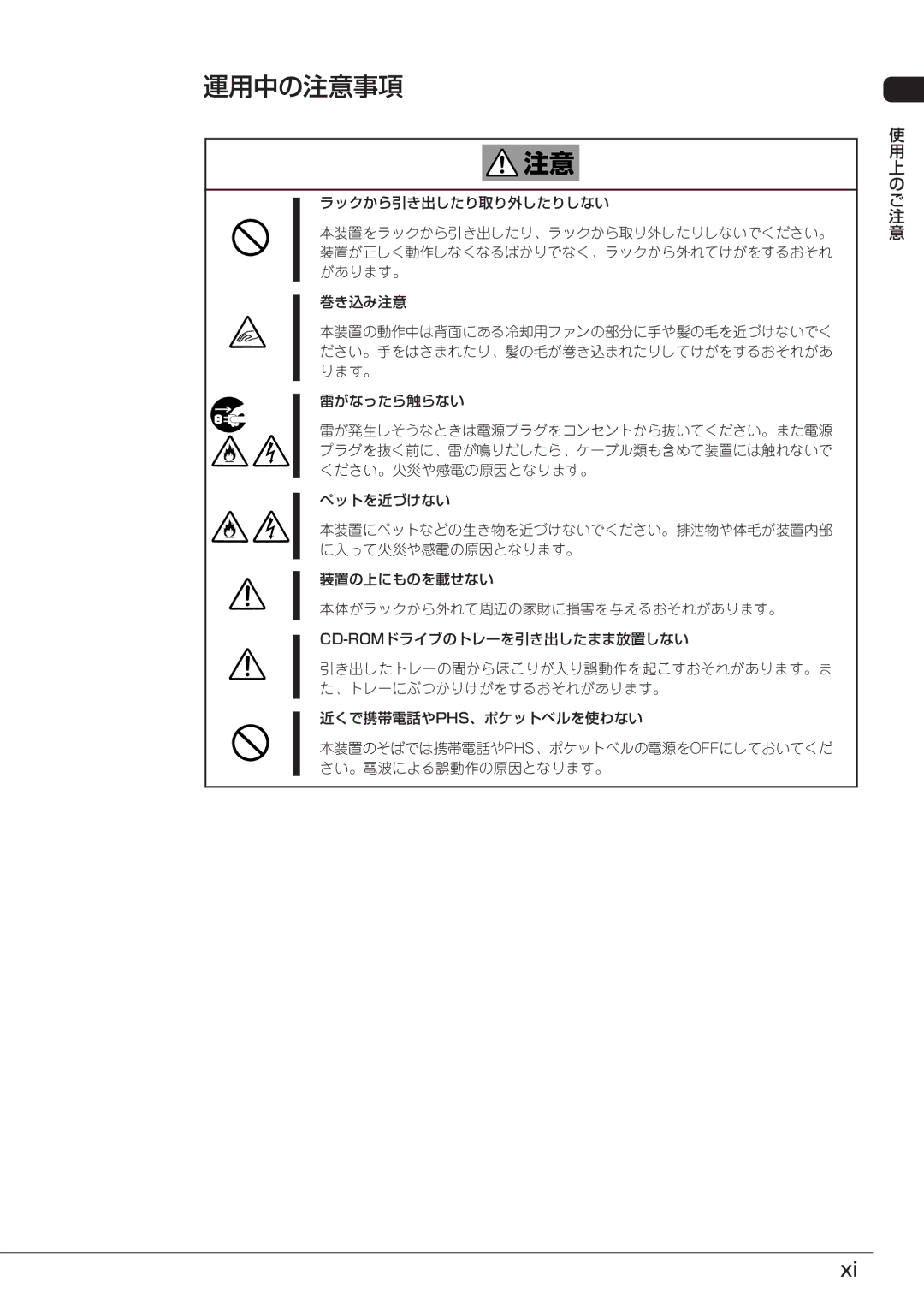 Mitsubishi Electronics FT8600  220Ra manual 運用中の注意事項 