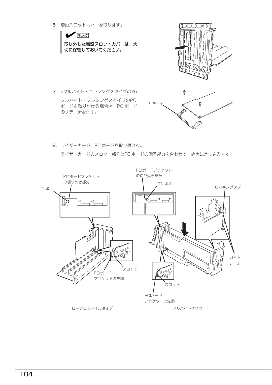 Mitsubishi Electronics FT8600  220Ra manual 104, 増設スロットカバーを取り外す。 