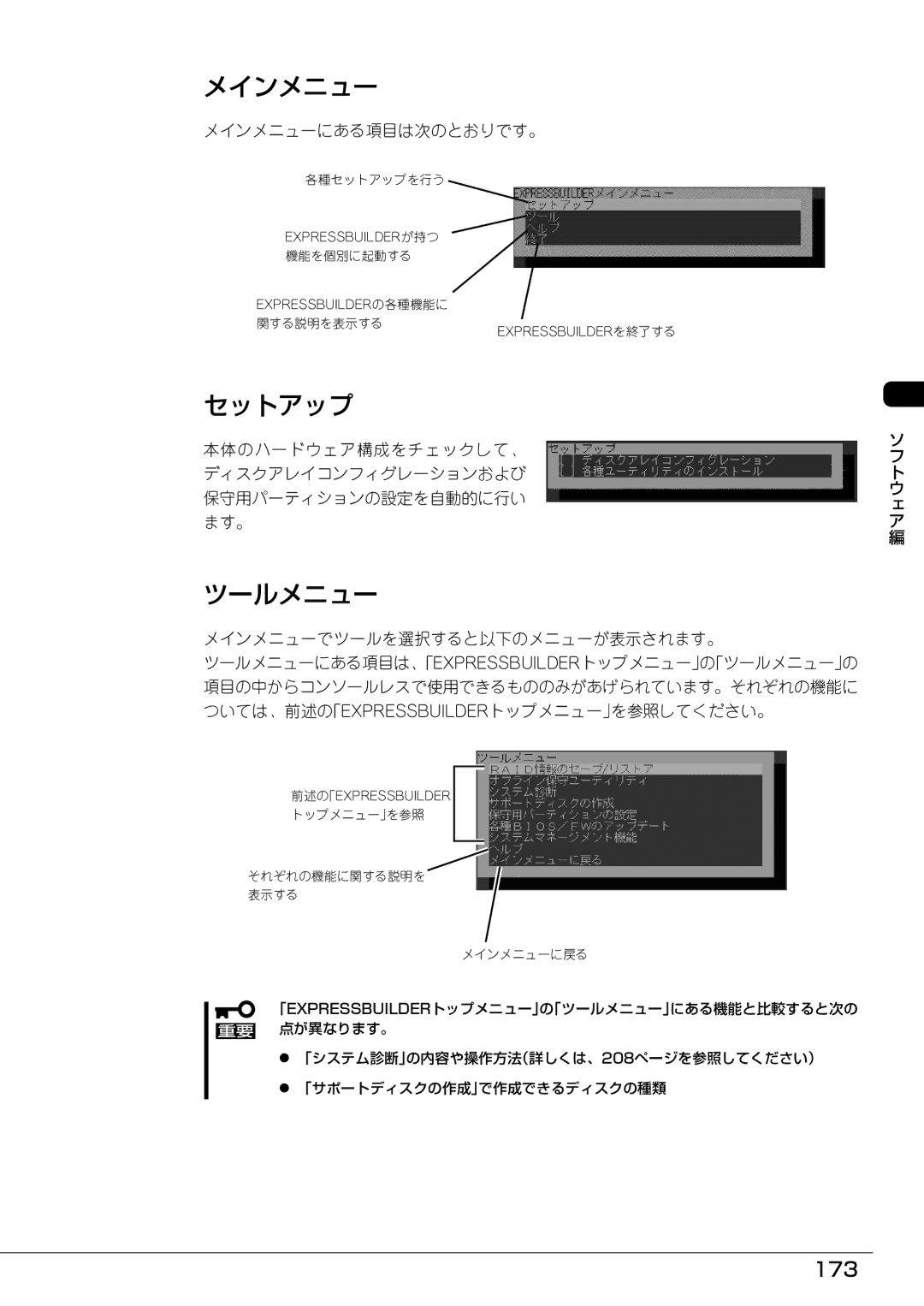 Mitsubishi Electronics FT8600  220Ra manual セットアップ, 173, メインメニューにある項目は次のとおりです。 