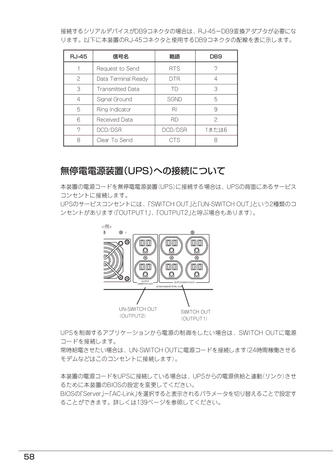 Mitsubishi Electronics FT8600  220Ra manual 無停電電源装置（Ups）への接続について, 信号名, 1または 