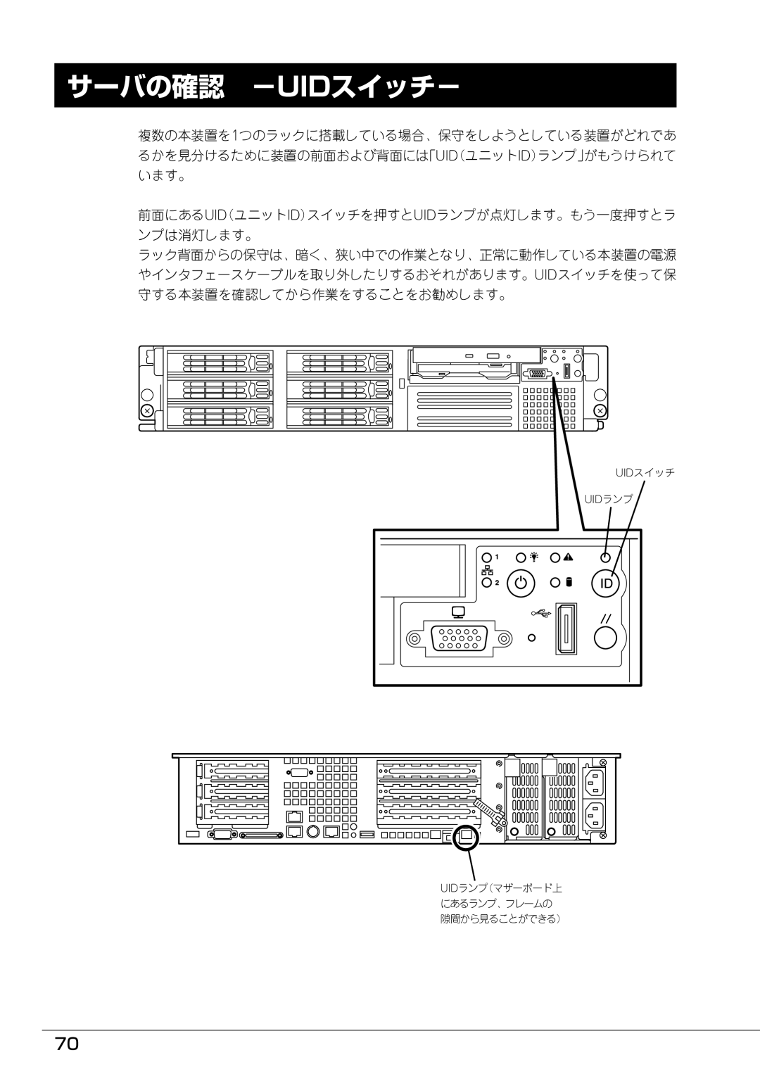 Mitsubishi Electronics FT8600  220Ra manual サーバの確認 －Uidスイッチ－ 