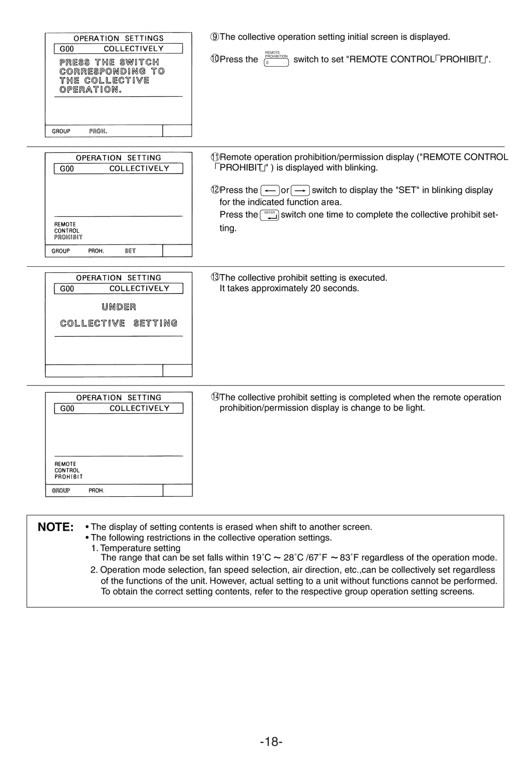 Mitsubishi Electronics G-50A appendix Switch to set Remote Control Prohibit 