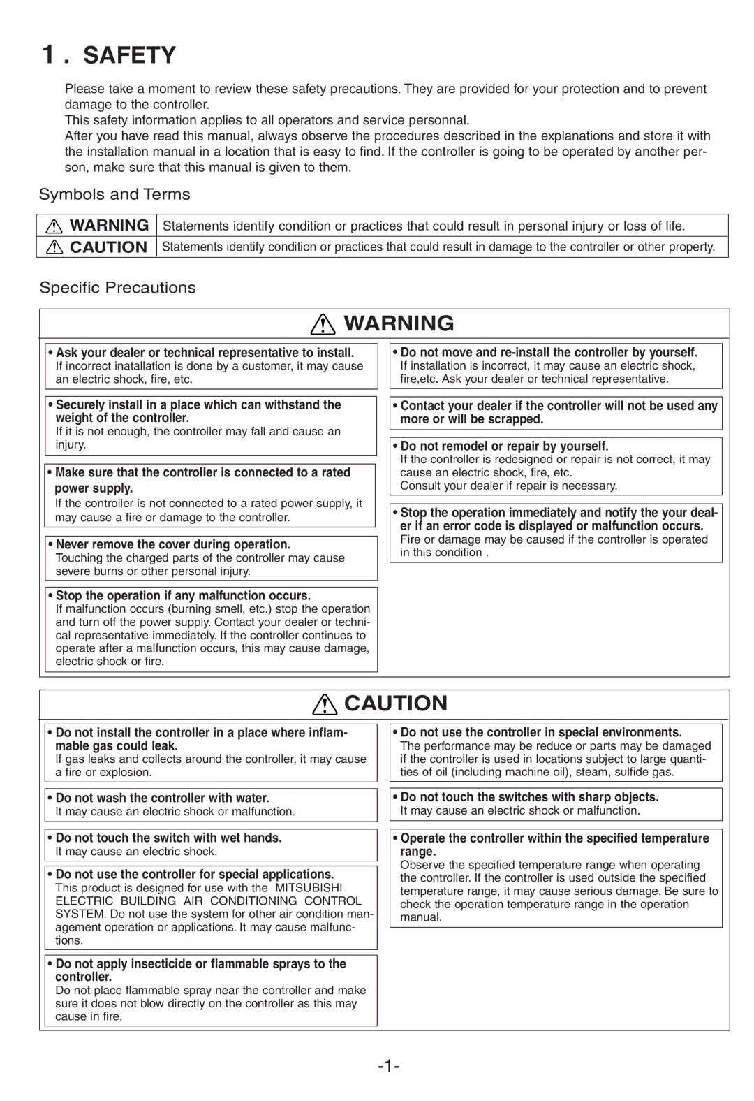 Mitsubishi Electronics G-50A appendix Safety 