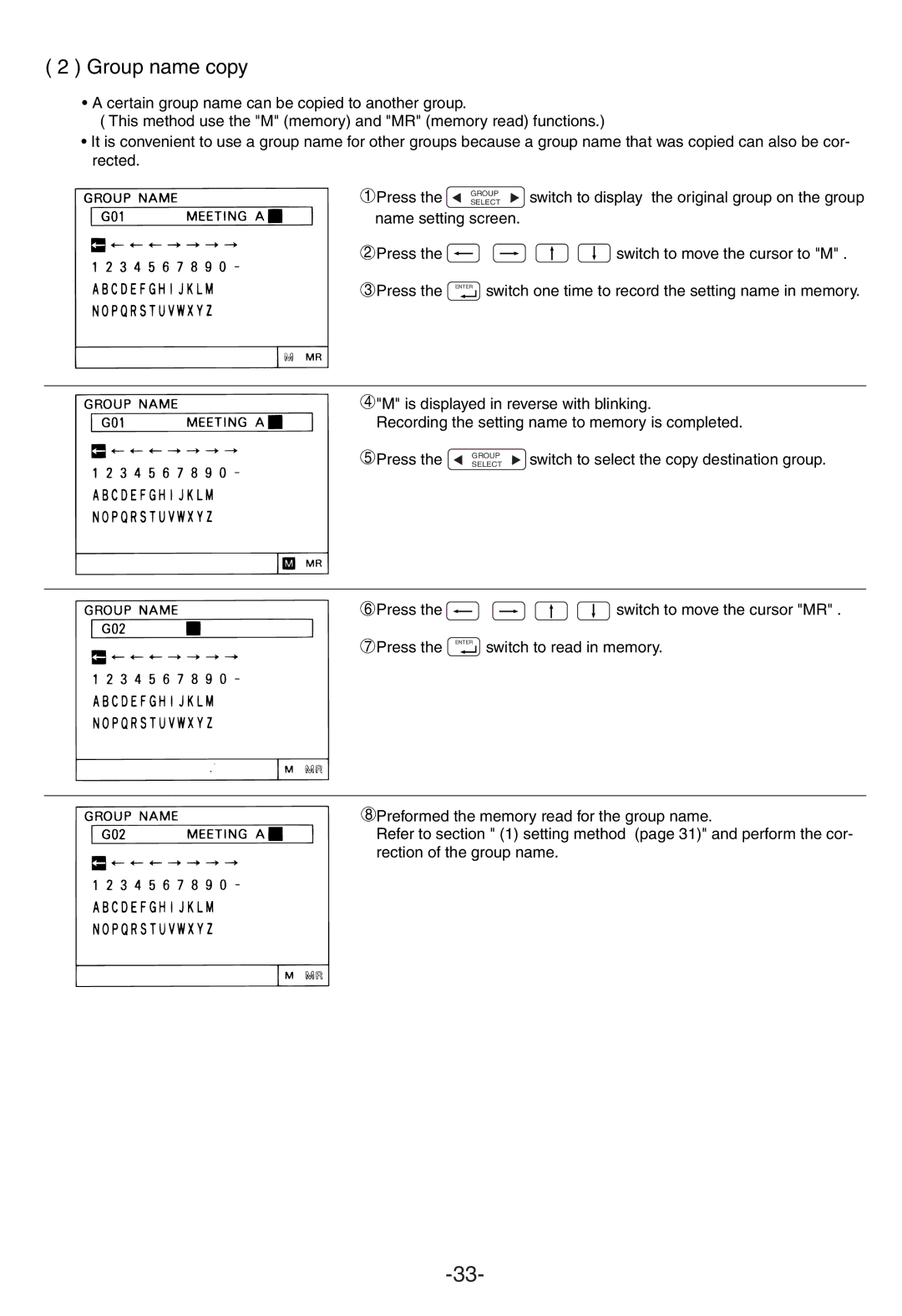 Mitsubishi Electronics G-50A appendix Group name copy 