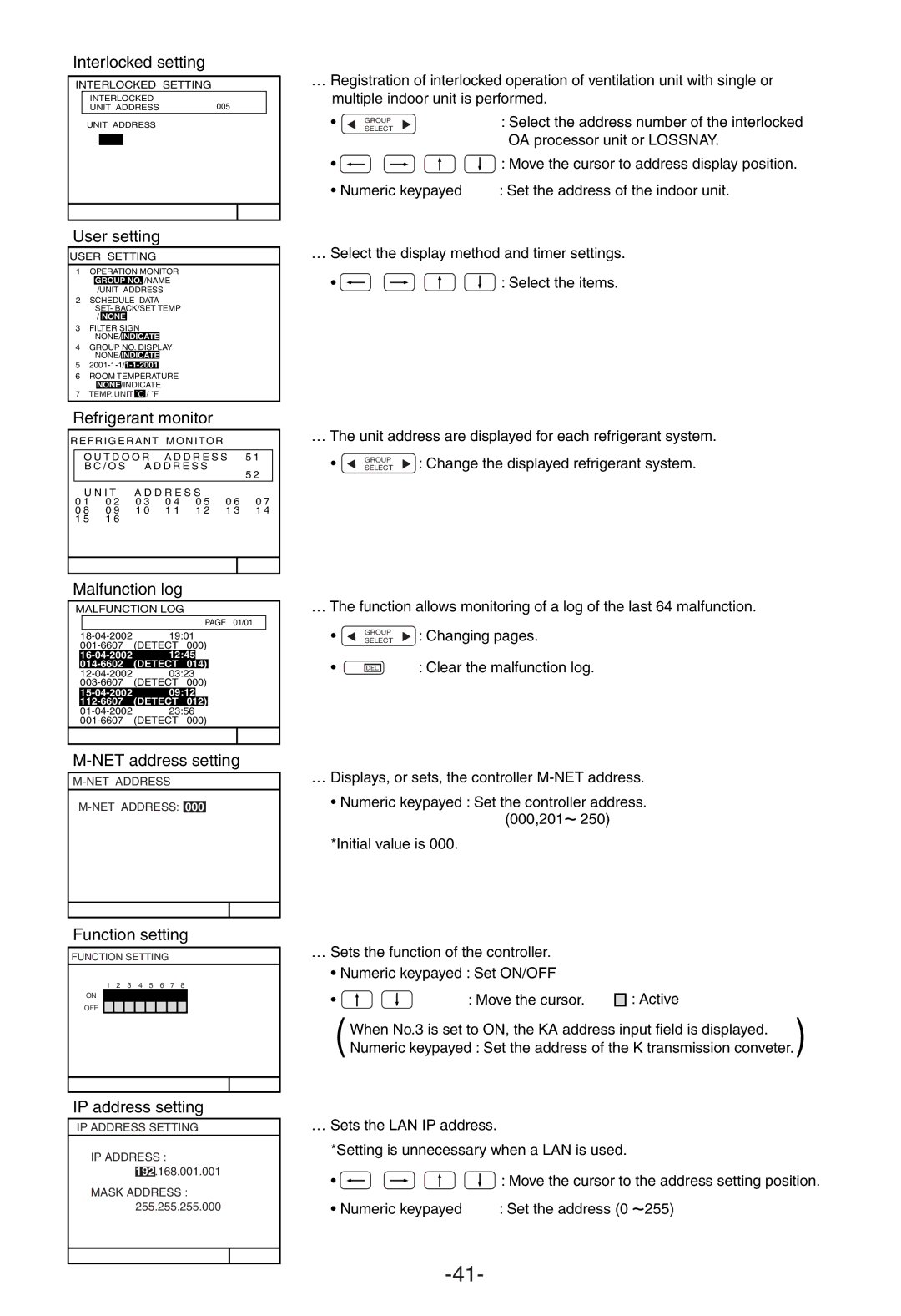 Mitsubishi Electronics G-50A appendix Function setting 