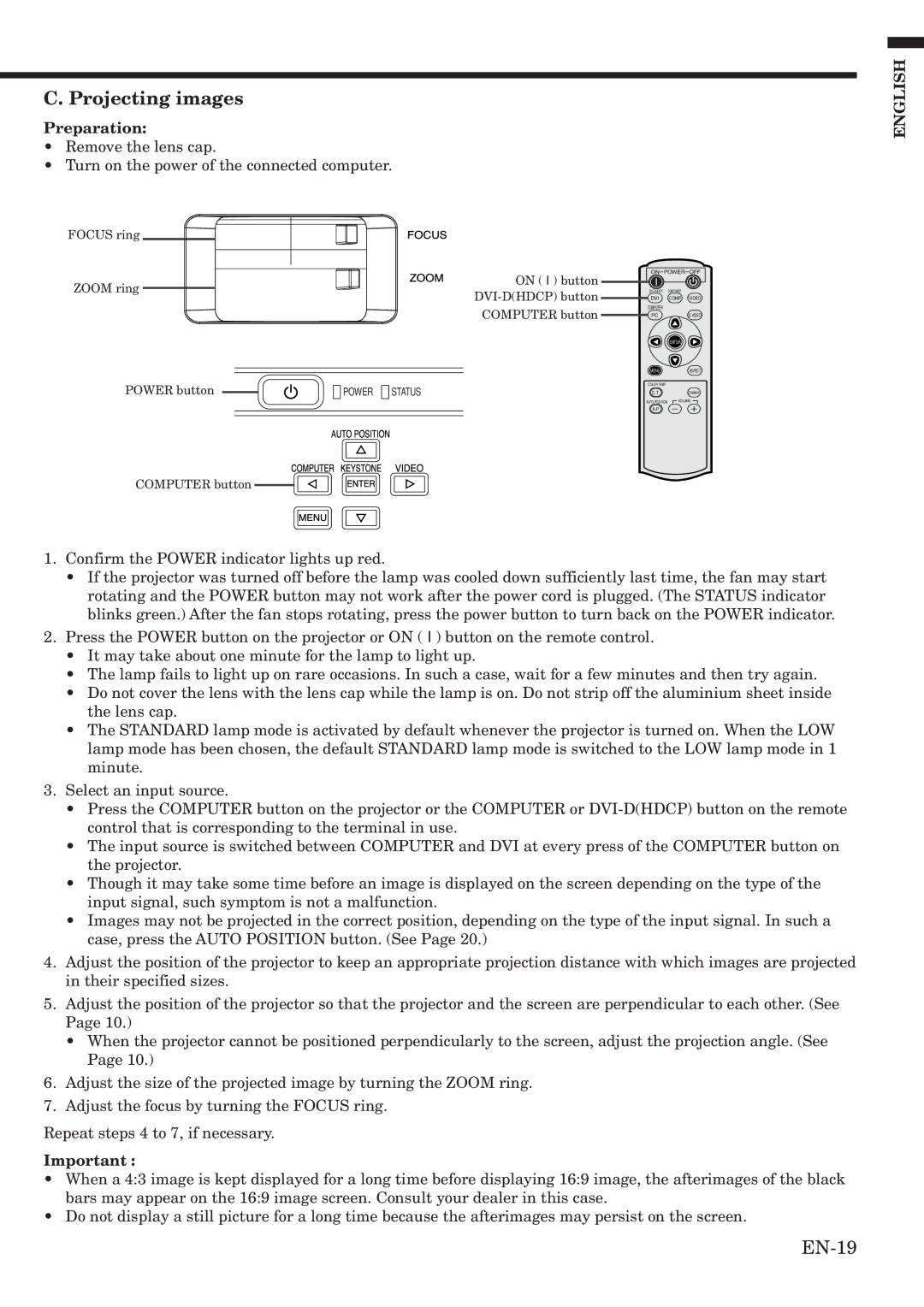 Mitsubishi Electronics HC1100 user manual EN-19 