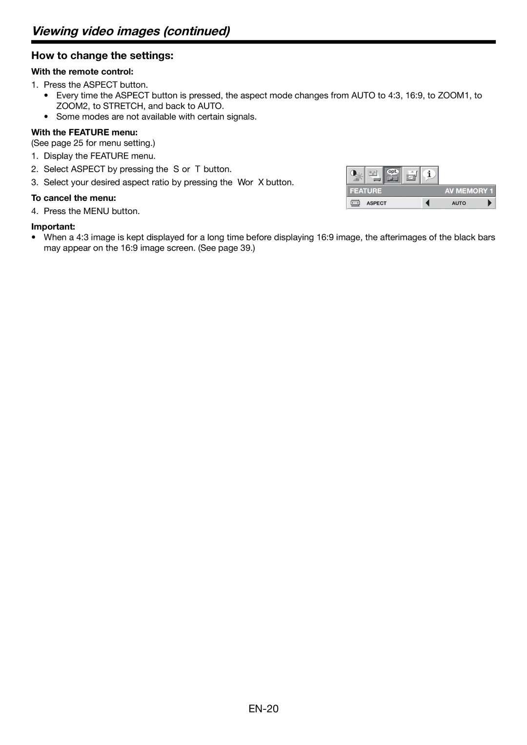 Mitsubishi Electronics HC4900 user manual How to change the settings, With the remote control 