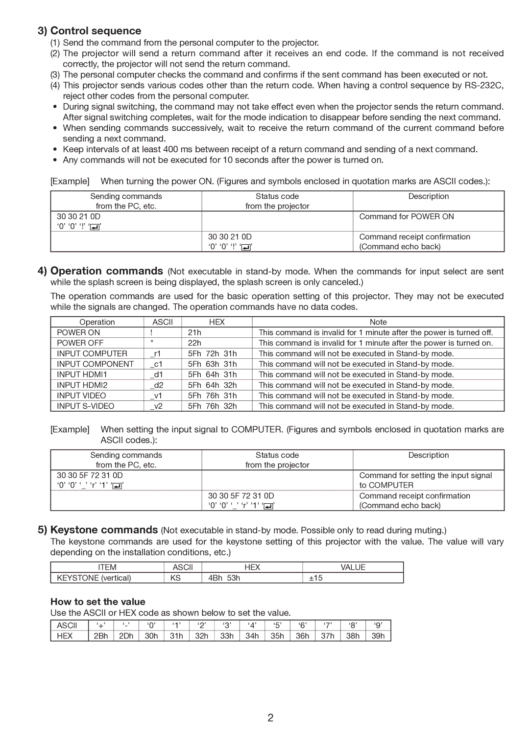 Mitsubishi Electronics HC5500 manual Control sequence, How to set the value 