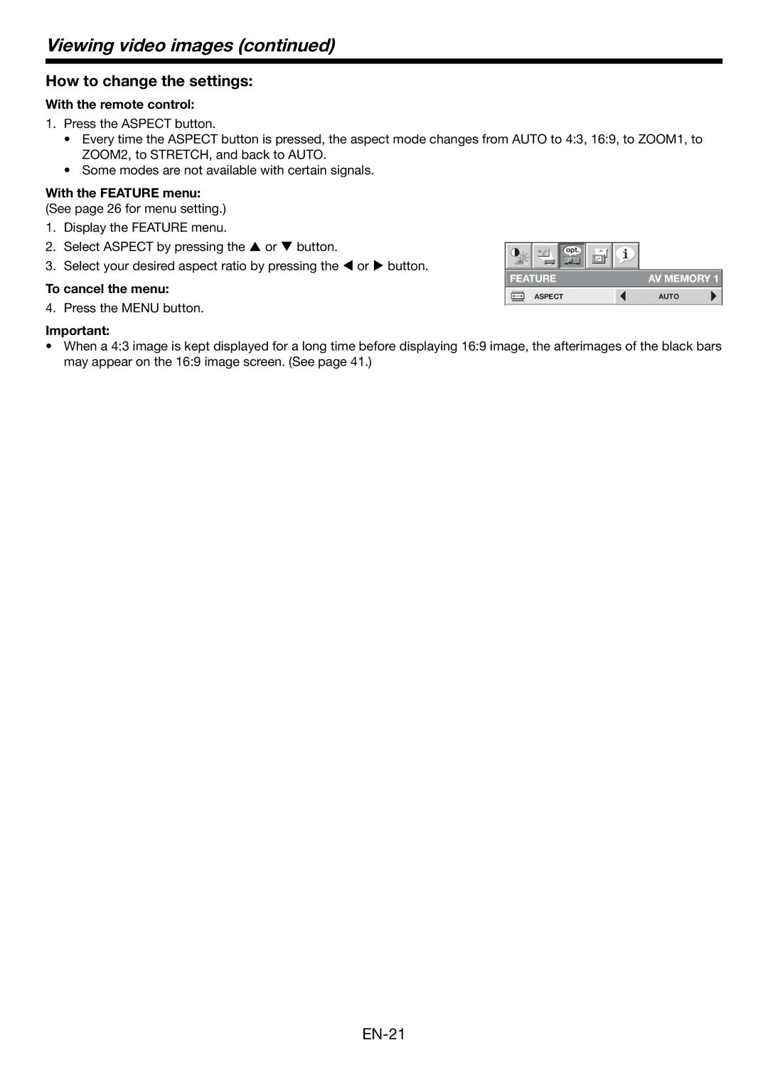 Mitsubishi Electronics HC6000 user manual How to change the settings, With the remote control 