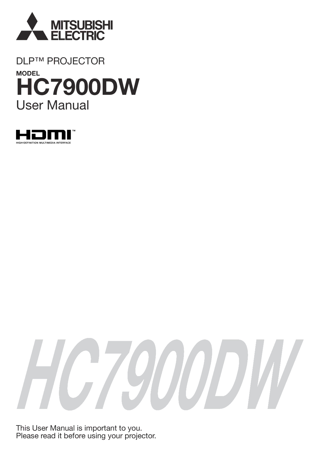 Mitsubishi Electronics HC7900DW user manual 