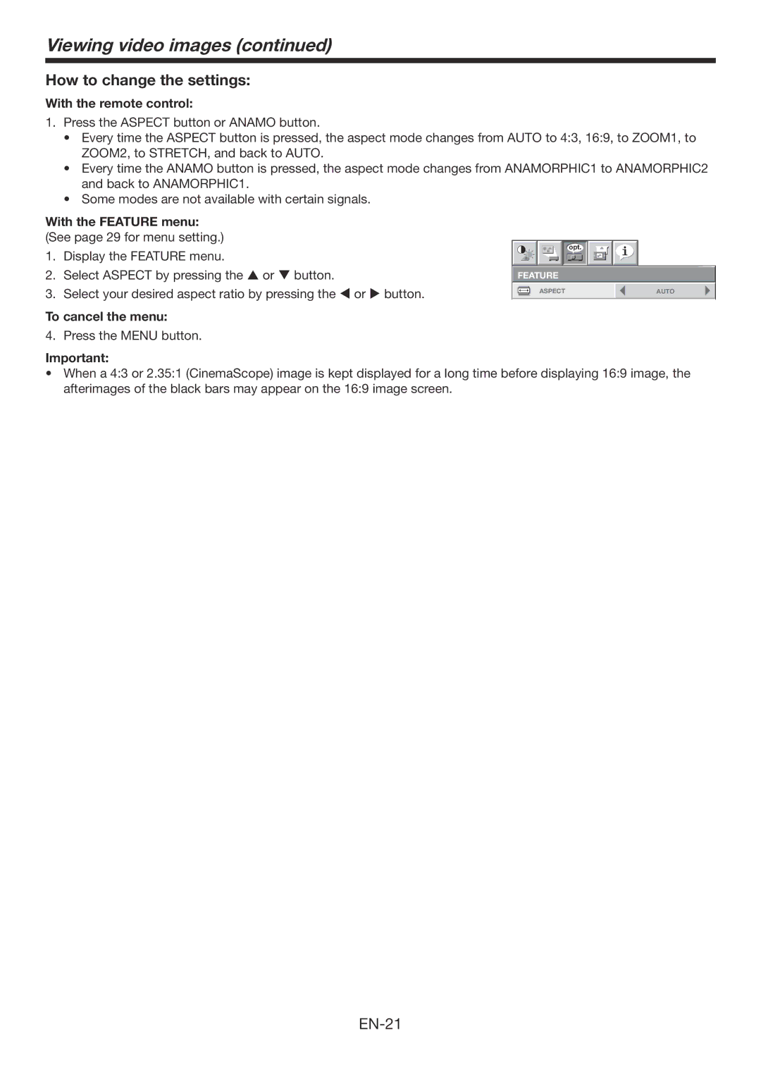 Mitsubishi Electronics HC7900DW user manual How to change the settings, With the remote control 