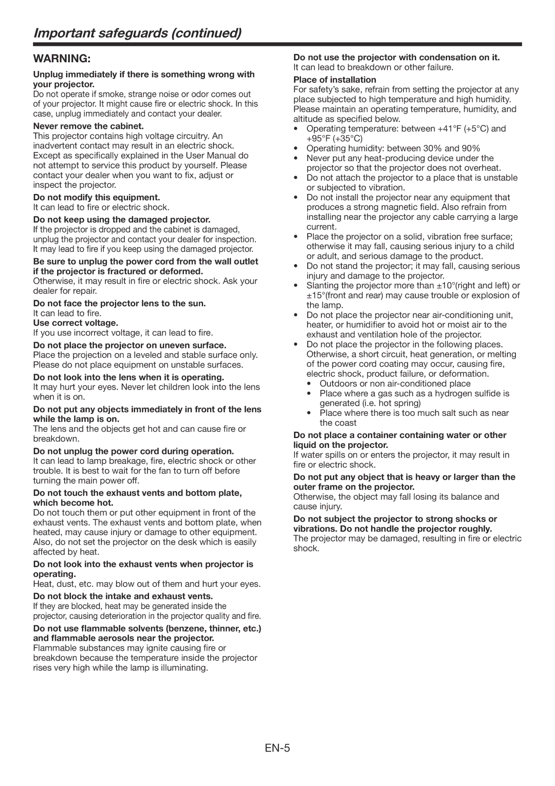 Mitsubishi Electronics HC7900DW user manual Important safeguards 