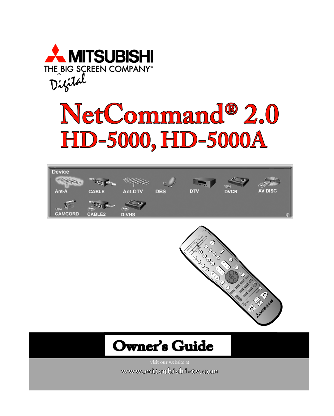 Mitsubishi Electronics HD-5000A manual NetCommand 