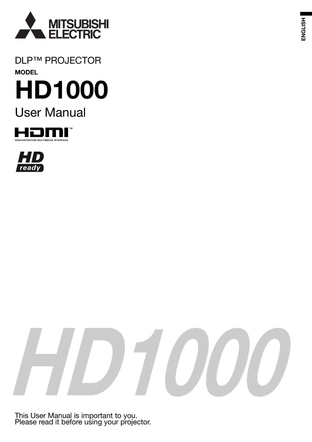 Mitsubishi Electronics HD1000 user manual 