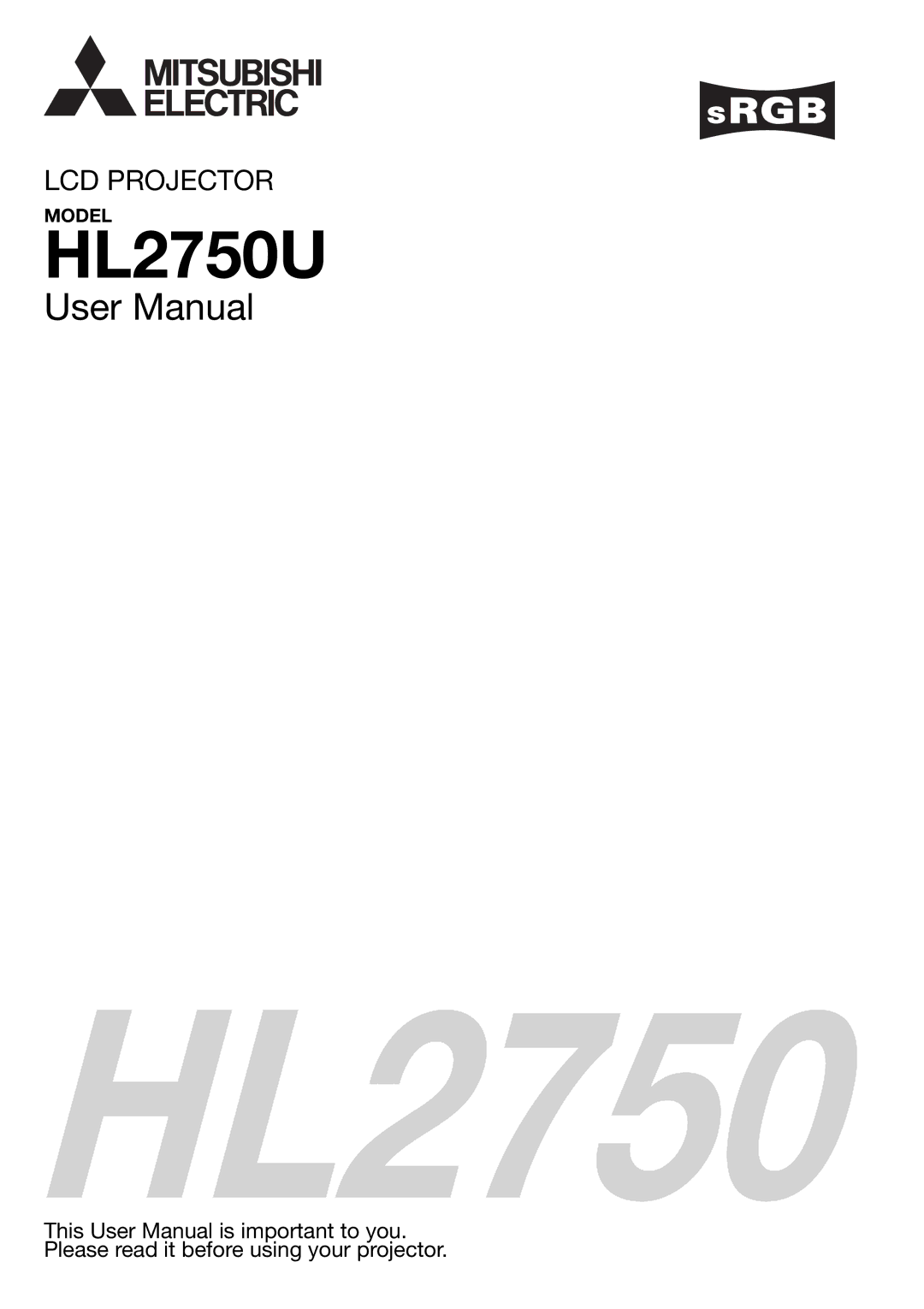 Mitsubishi Electronics HL2750U user manual 