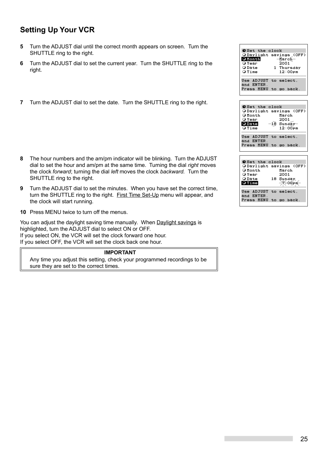 Mitsubishi Electronics HS-HD2000U manual ÄMonth 