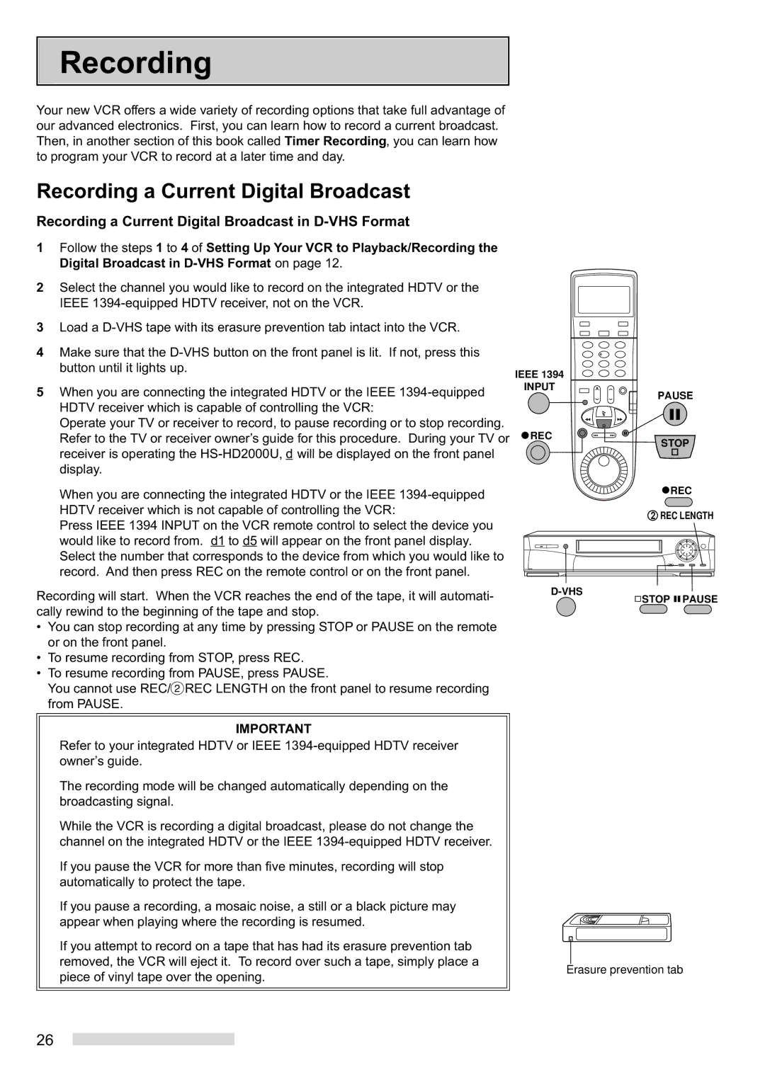 Mitsubishi Electronics HS-HD2000U manual Rec 