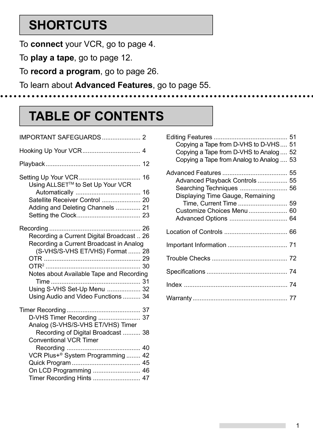 Mitsubishi Electronics HS-HD2000U manual Shortcuts 