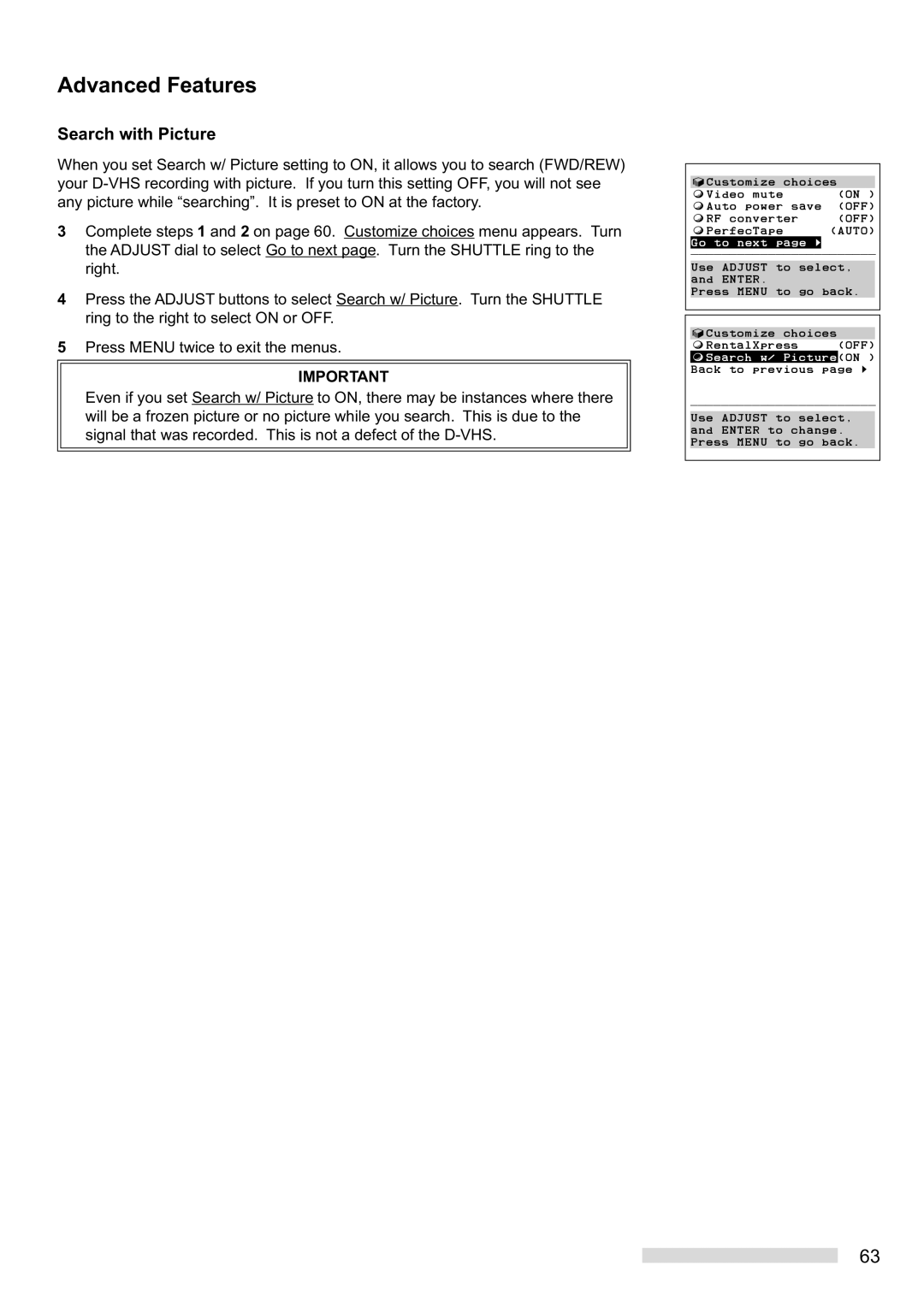 Mitsubishi Electronics HS-HD2000U manual Search with Picture 