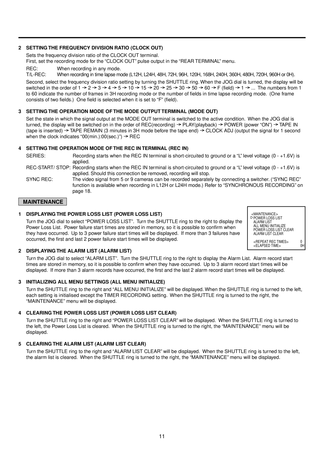 Mitsubishi Electronics HS-S8300E(BRS) operation manual Maintenance 