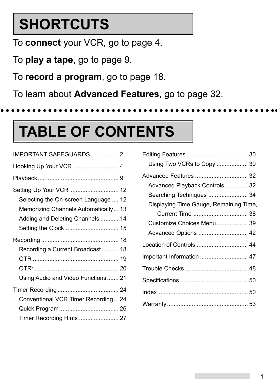 Mitsubishi Electronics HS-U448 manual Shortcuts 