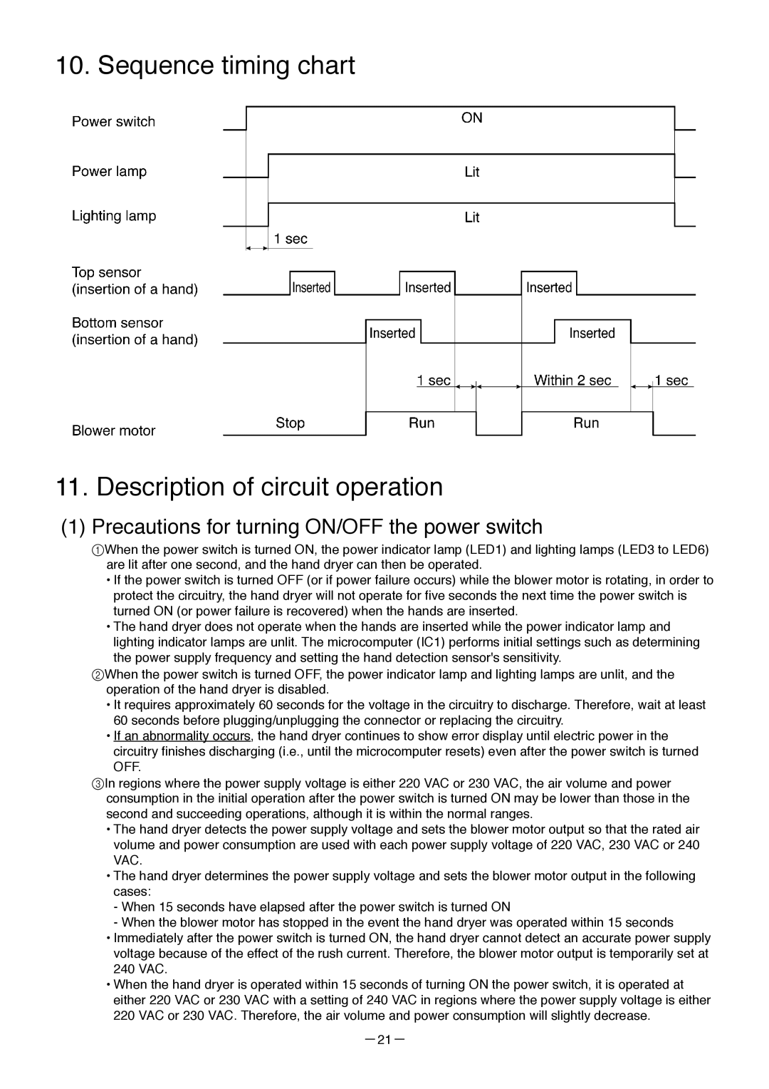 Mitsubishi Electronics JT-SB216DS-W-AUS manual Sequence timing chart Description of circuit operation 