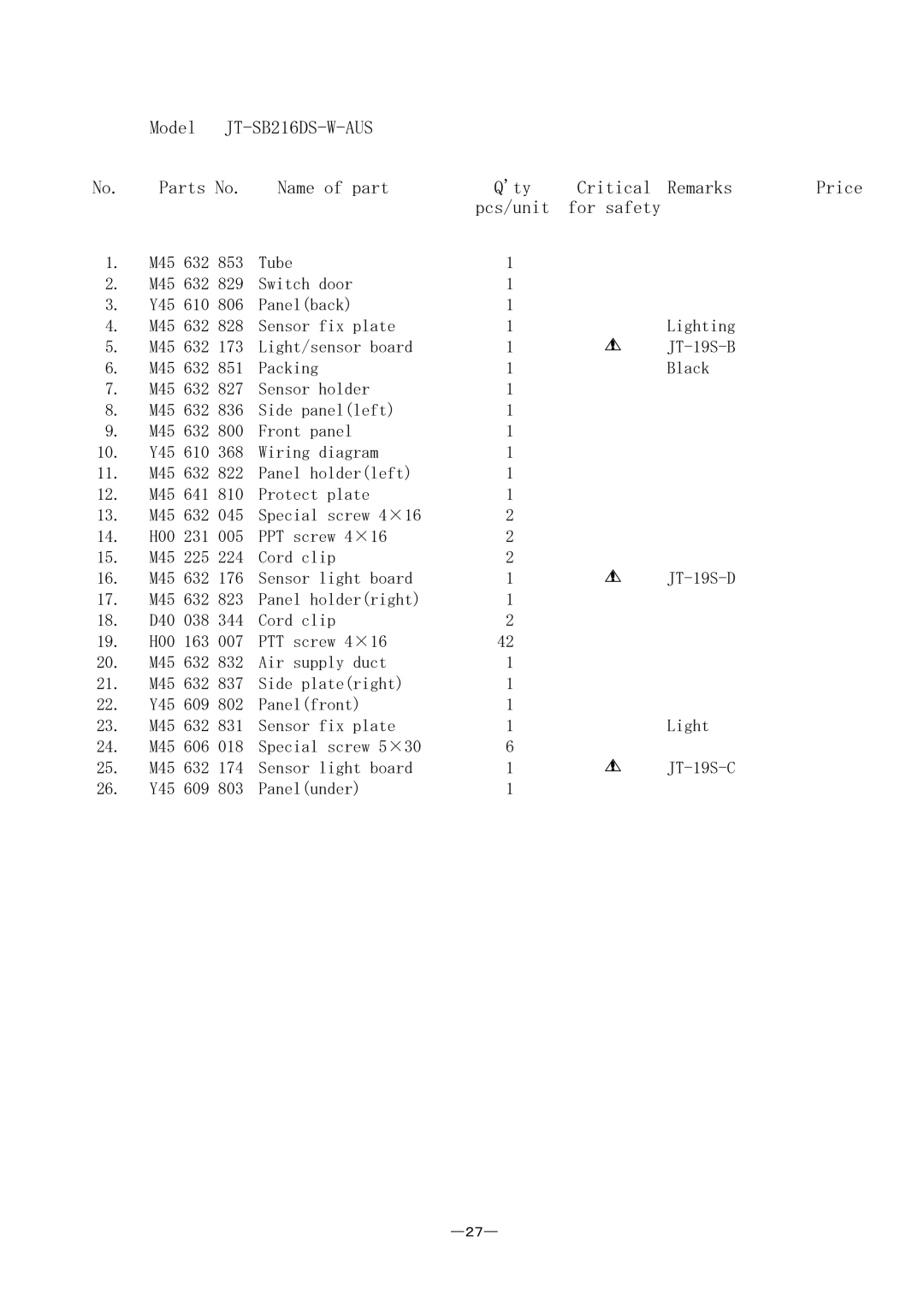 Mitsubishi Electronics JT-SB216DS-W-AUS manual 